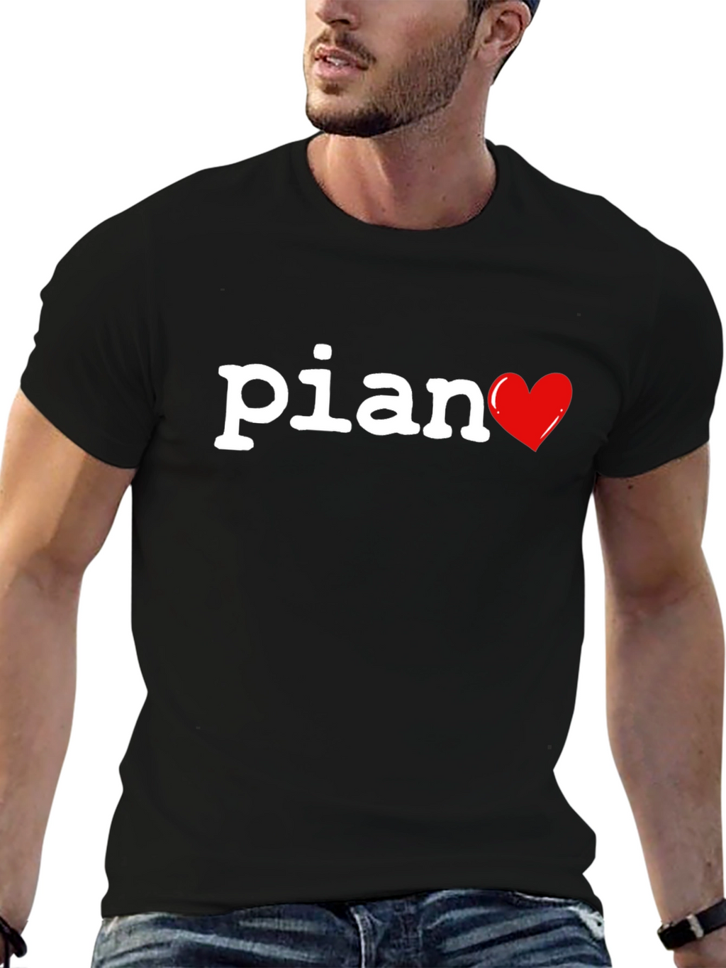 Piano Heart T-Shirt - Music Lover Tee