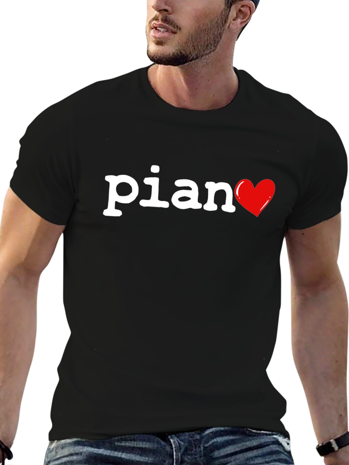 Piano Heart T-Shirt - Music Lover Tee