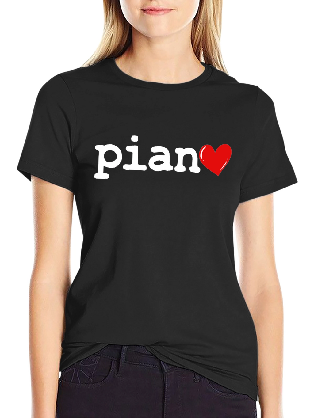 Piano Heart T-Shirt - Music Lover Tee
