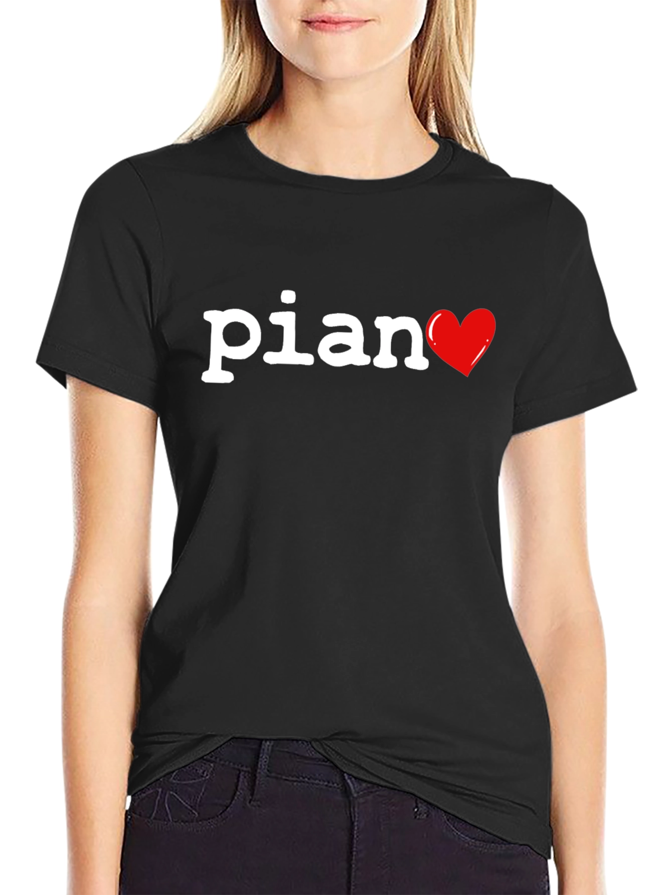 Piano Heart T-Shirt - Music Lover Tee