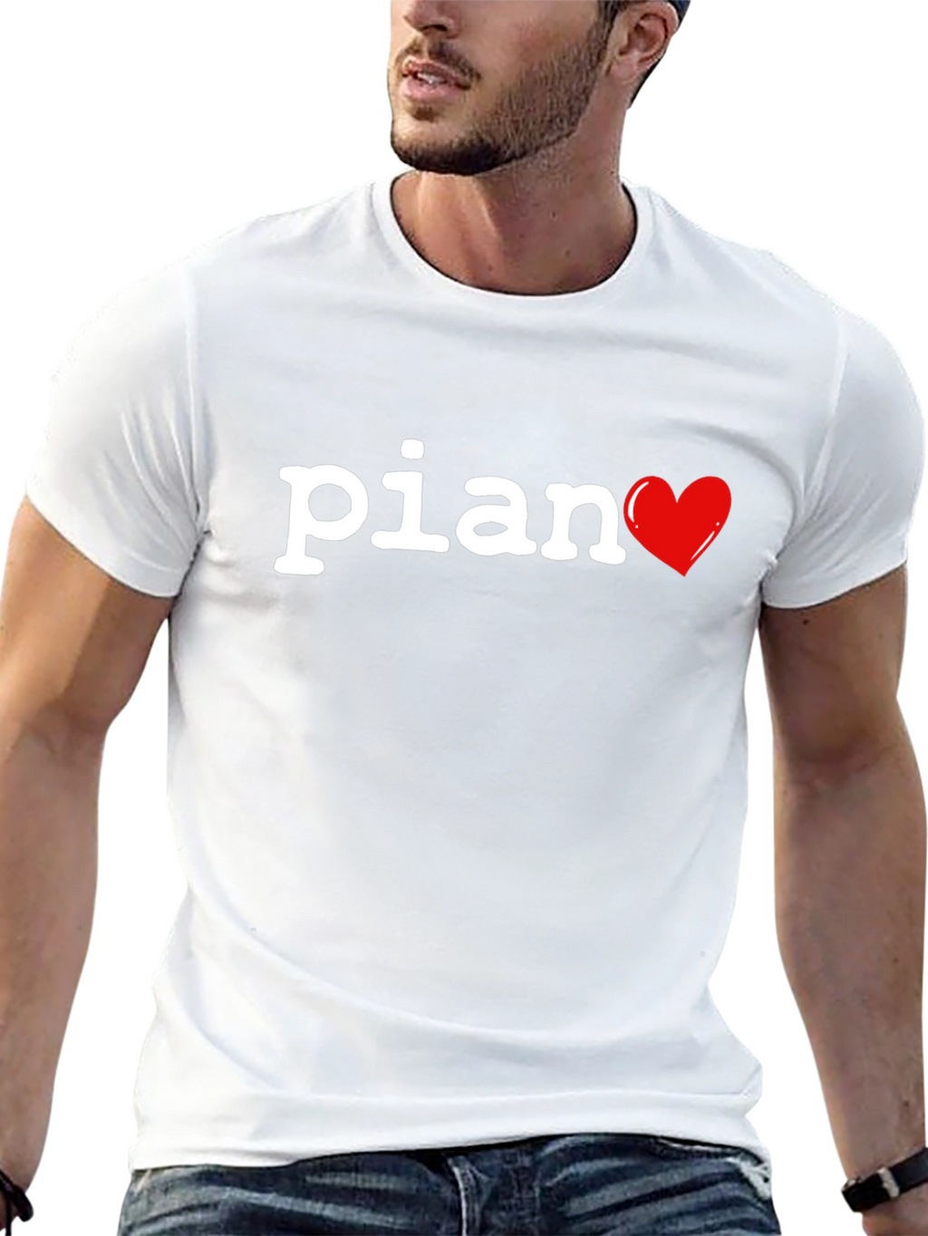 Piano Heart T-Shirt - Music Lover Tee