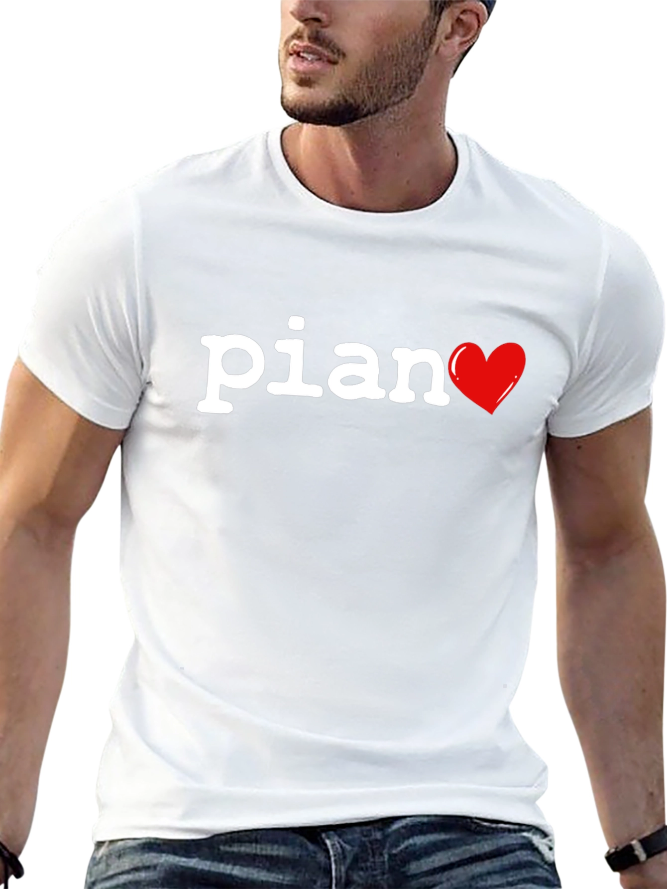 Piano Heart T-Shirt - Music Lover Tee