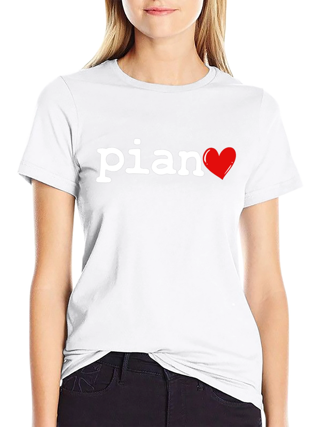 Piano Heart T-Shirt - Music Lover Tee