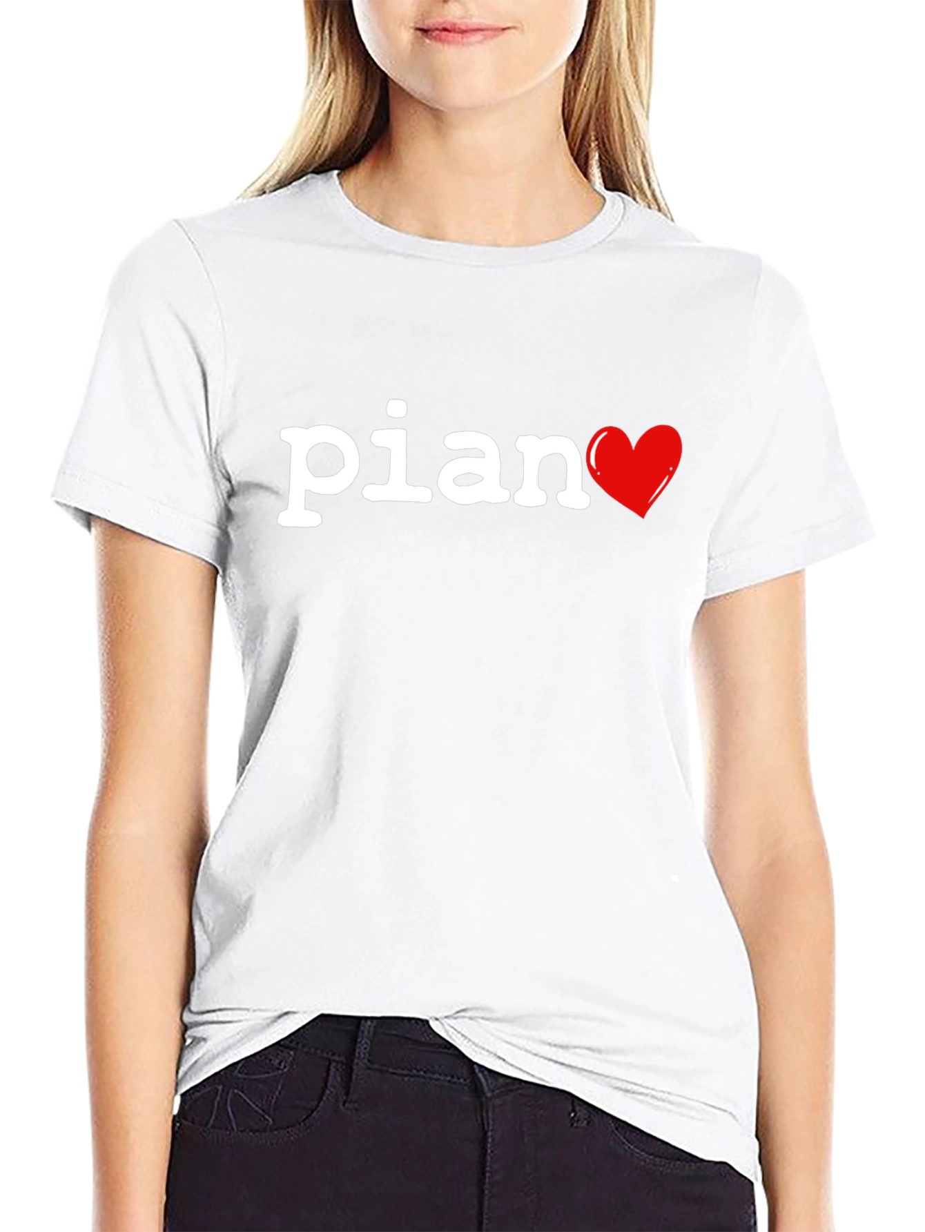 Piano Heart T-Shirt - Music Lover Tee