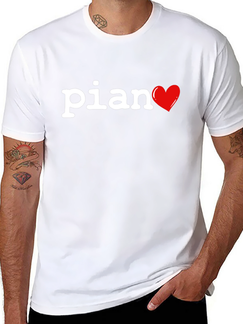 Piano Heart T-Shirt - Music Lover Tee