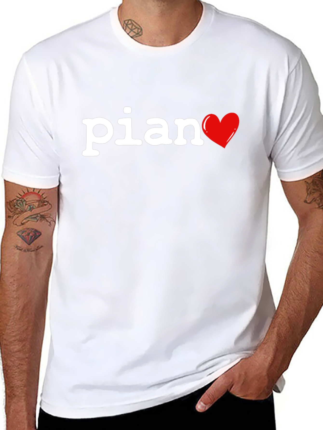 Piano Heart T-Shirt - Music Lover Tee