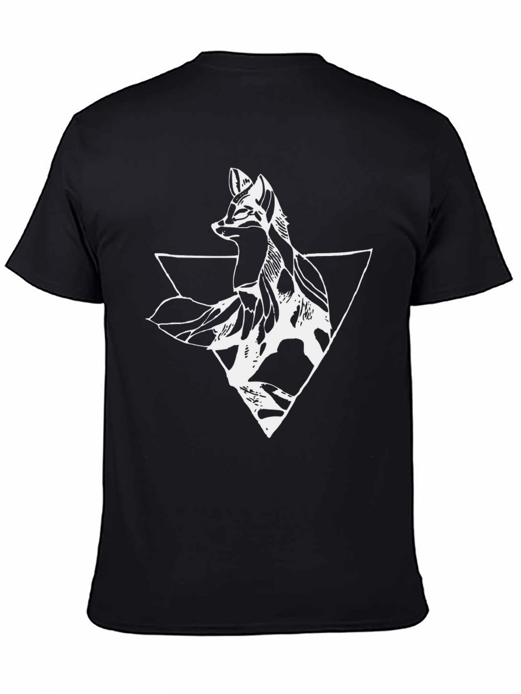 Geometric Fox Graphic Tee - Mens Black T-Shirt