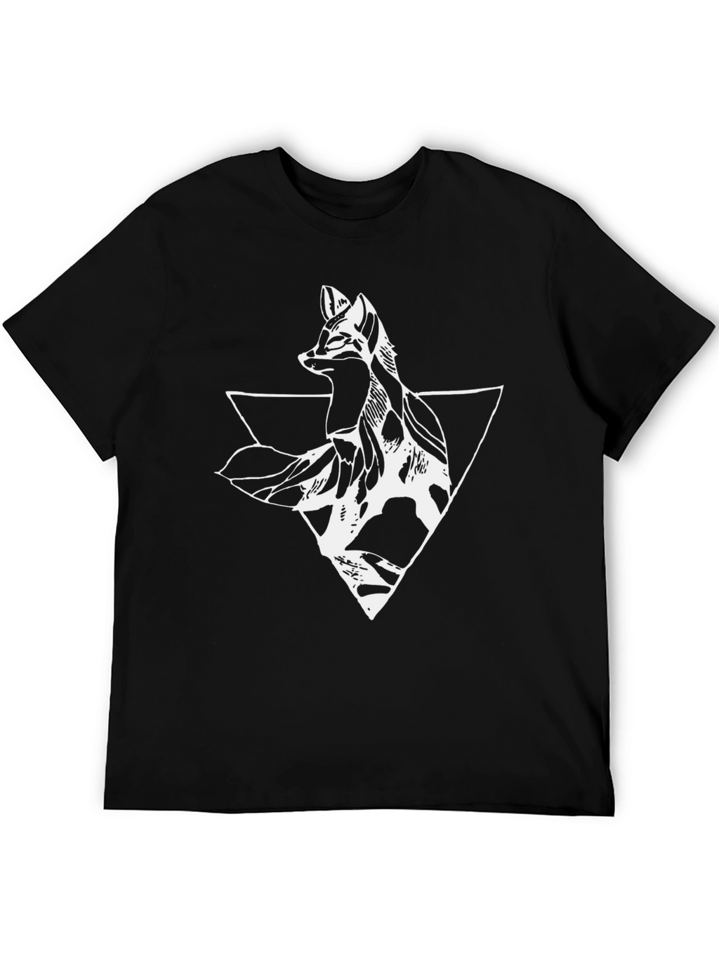 Geometric Fox Graphic Tee - Mens Black T-Shirt