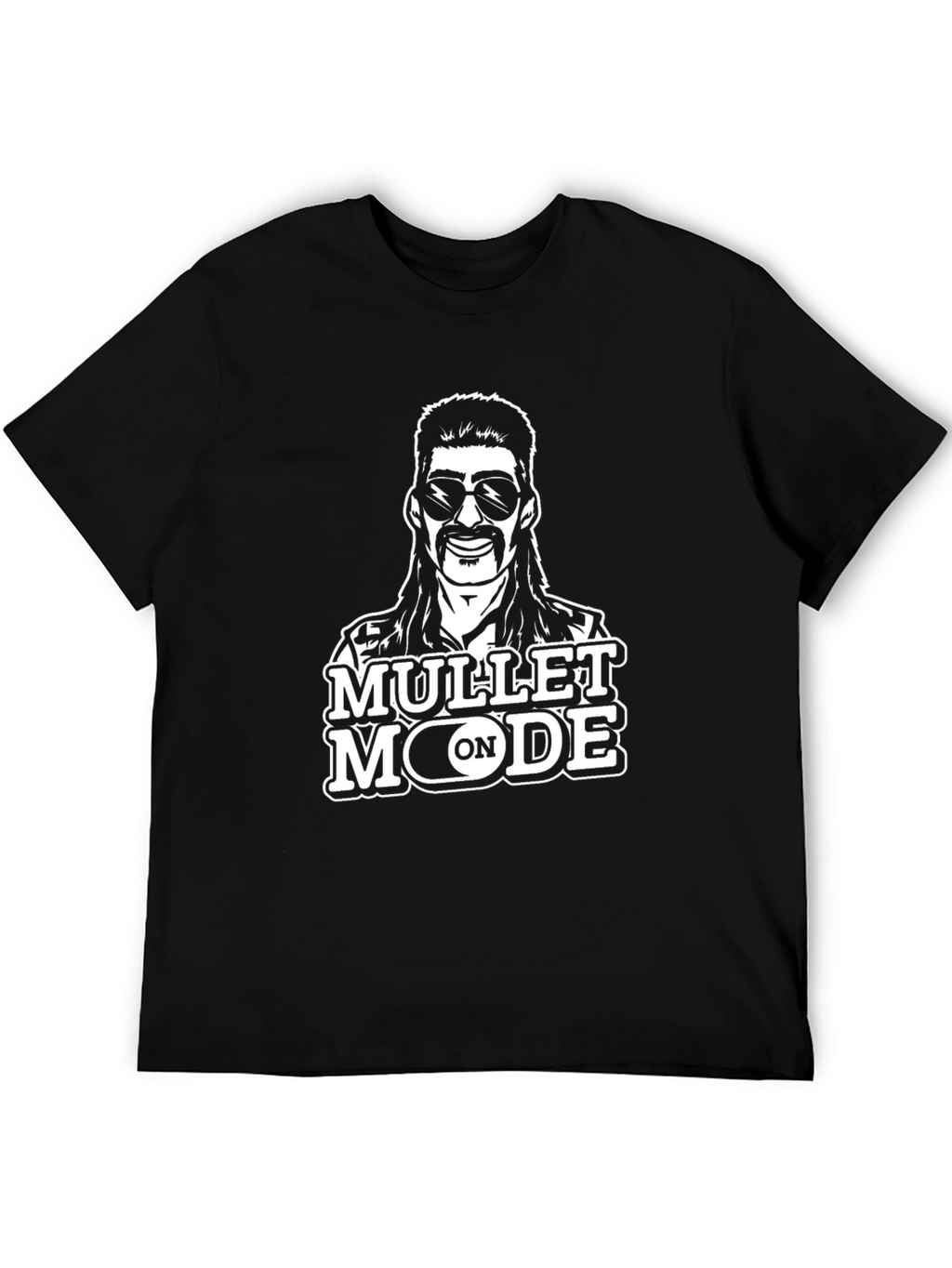 Mullet Mode On Graphic Tee - Black