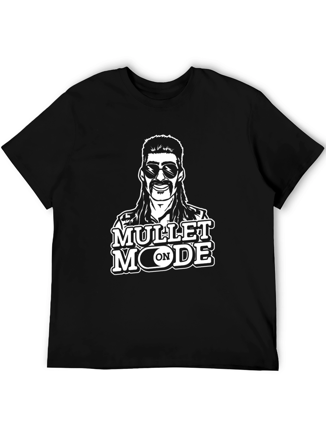 Mullet Mode On Graphic Tee - Black