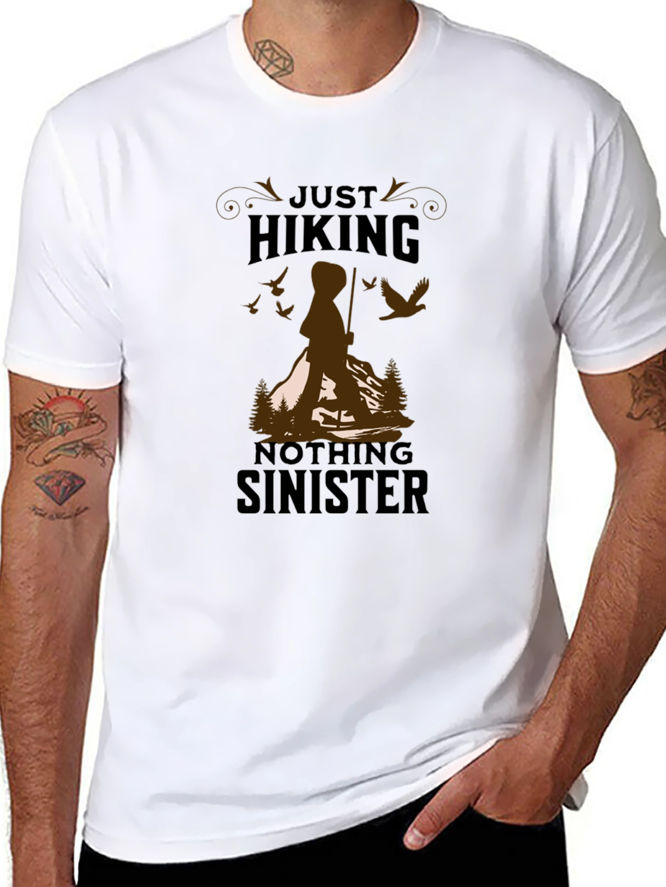 Just Hiking Nothing Sinister Graphic Tee - Black