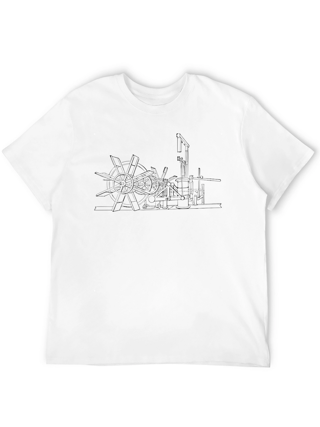 Steampunk Machinery Graphic Tee - Industrial Age Design