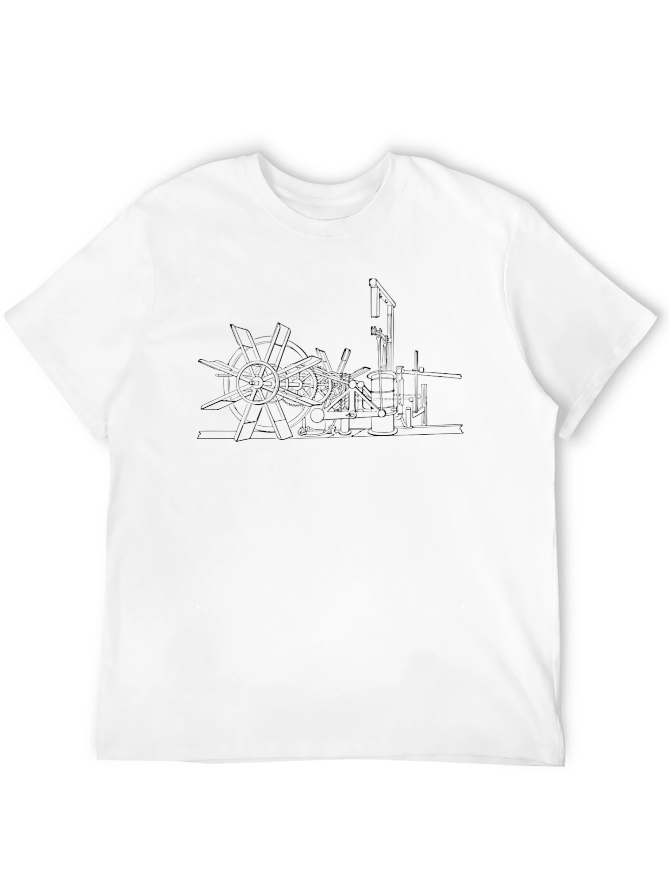 Steampunk Machinery Graphic Tee - Industrial Age Design