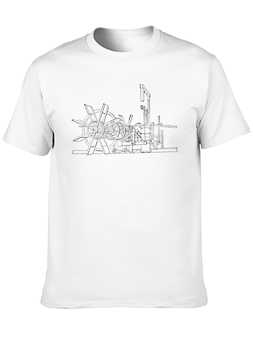 Steampunk Machinery Graphic Tee - Industrial Age Design