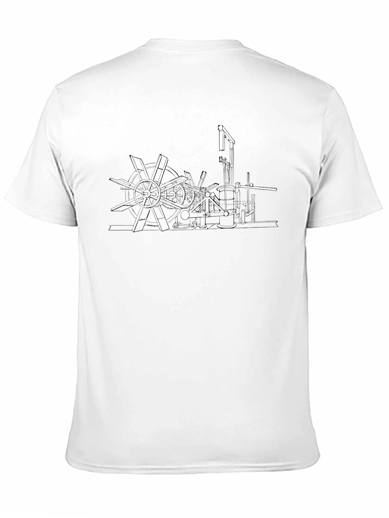 Steampunk Machinery Graphic Tee - Industrial Age Design