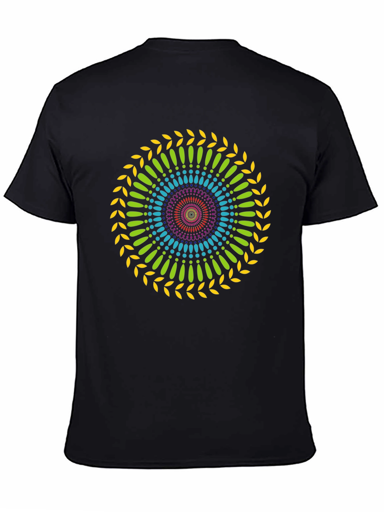 Colorful Mandala Graphic Black T-Shirt