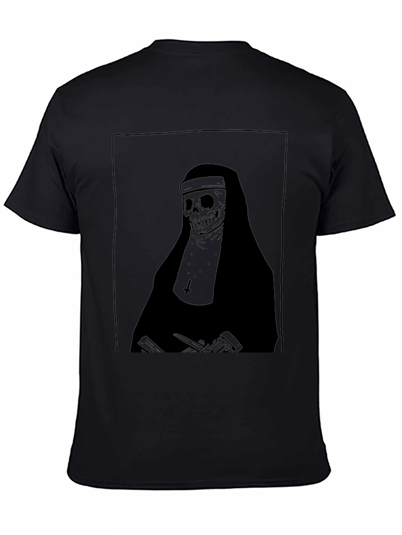 Grim Nun Graphic Tee - Dark Humor Fashion