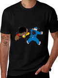 Cartoon Fight Black Tee