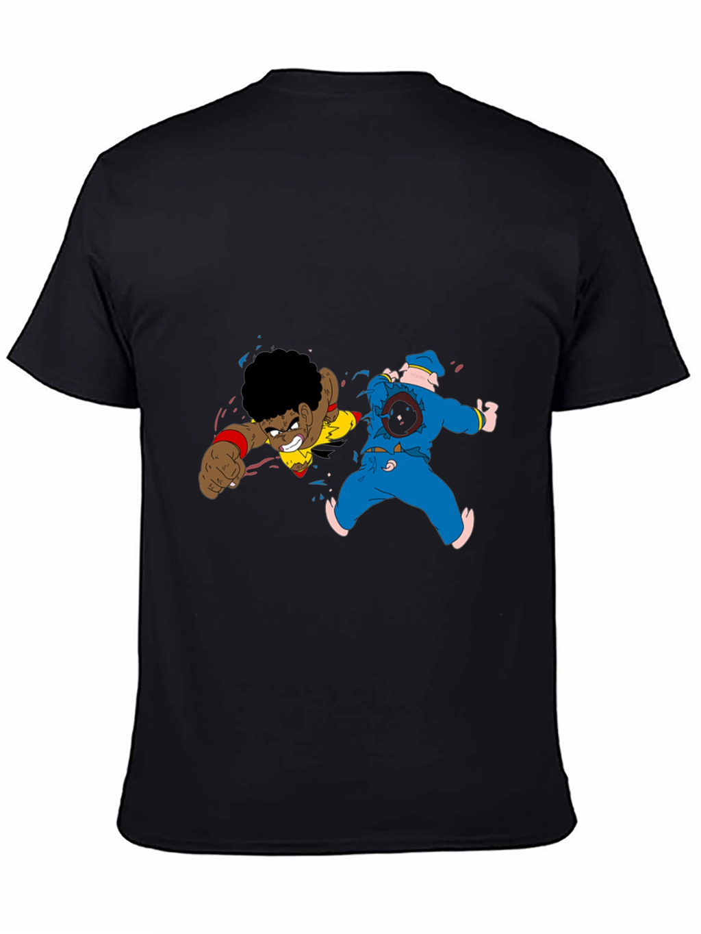 Cartoon Fight Black Tee