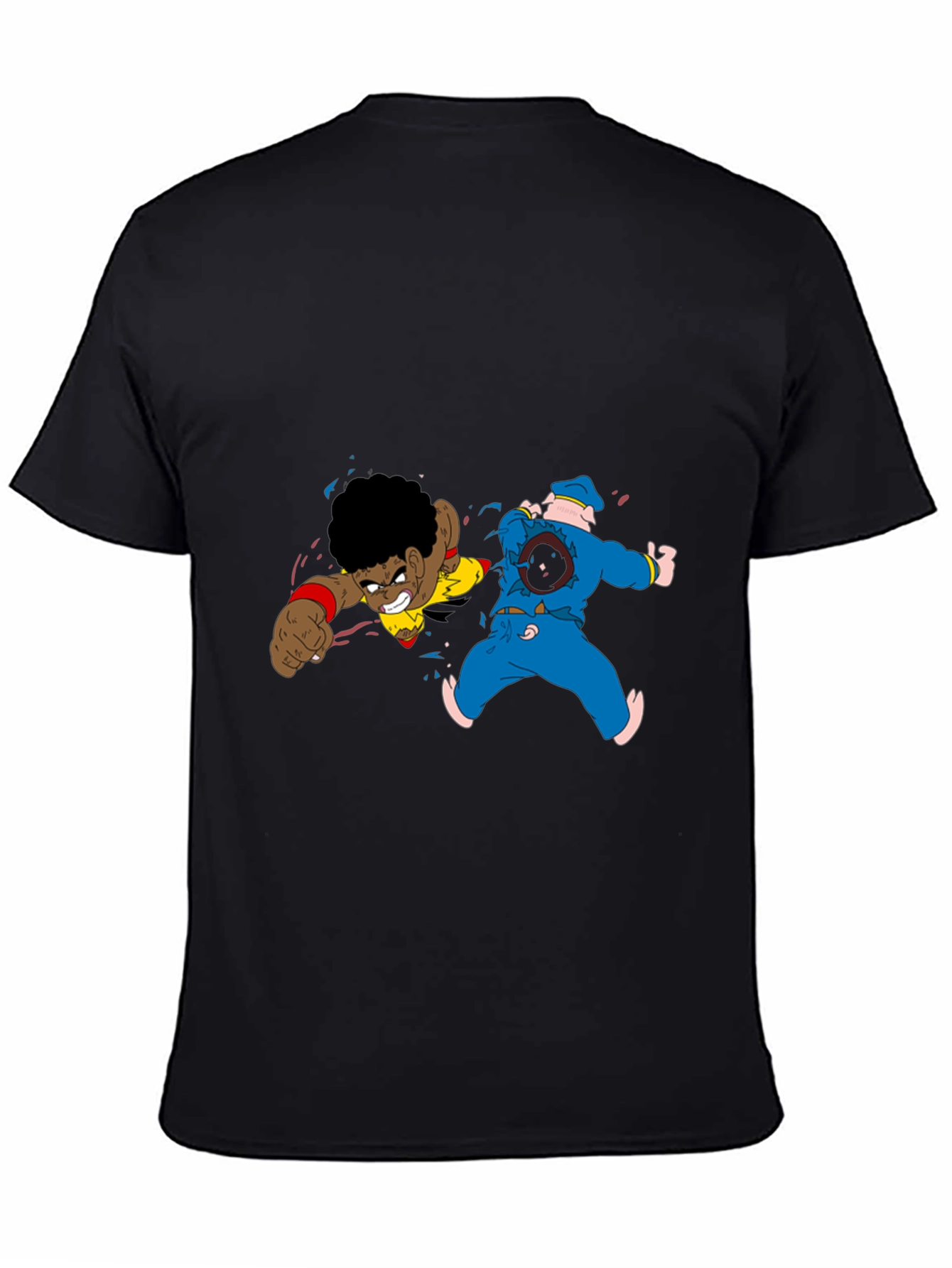 Cartoon Fight Black Tee