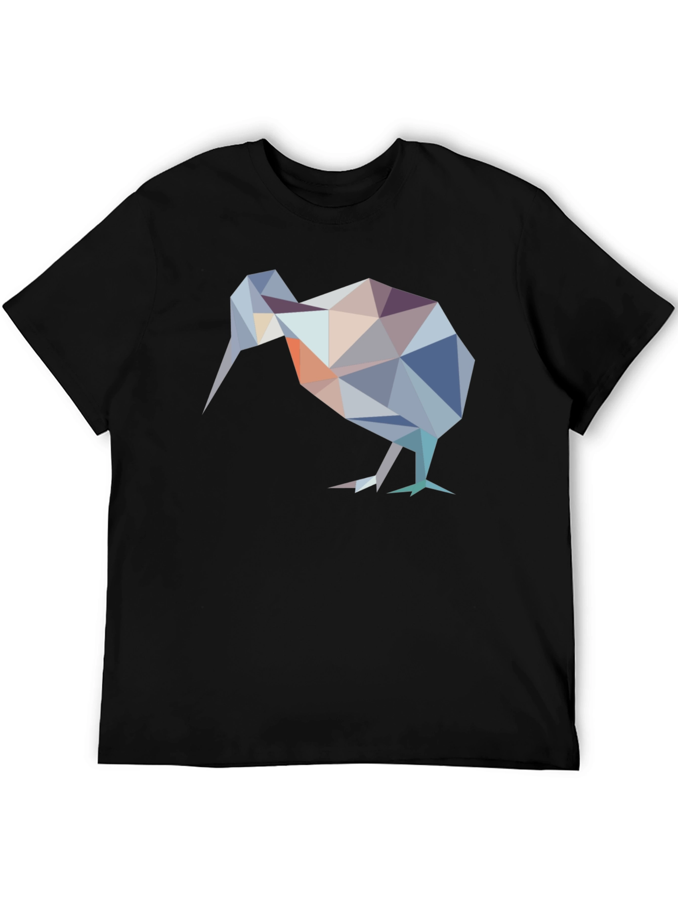 Geometric Kiwi Bird Graphic Tee - Modern Poly Art Shirt