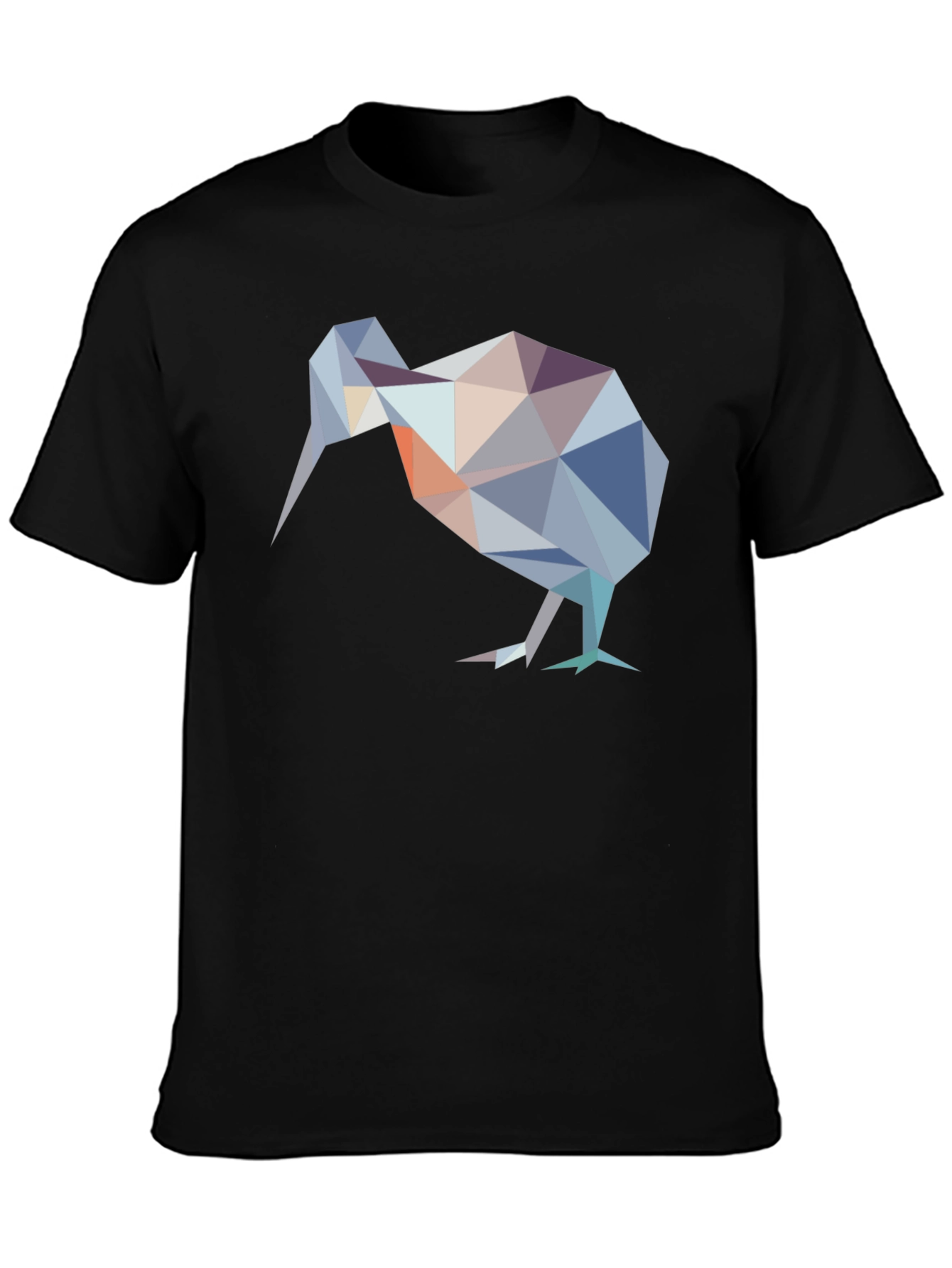Geometric Kiwi Bird Graphic Tee - Modern Poly Art Shirt