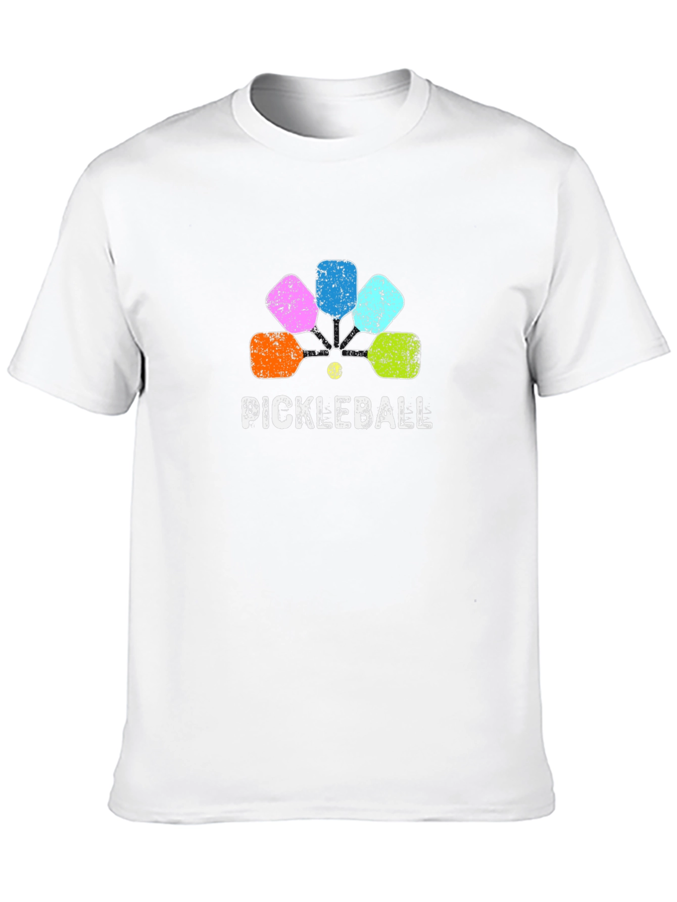 Pickleball Paddle Graphic Tee - Black Cotton Shirt