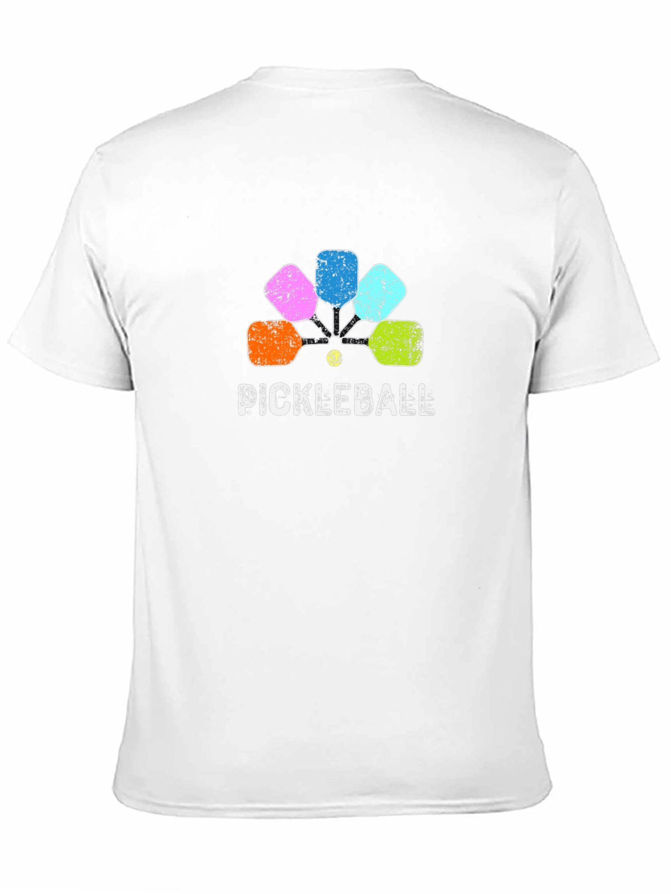 Pickleball Paddle Graphic Tee - Black Cotton Shirt