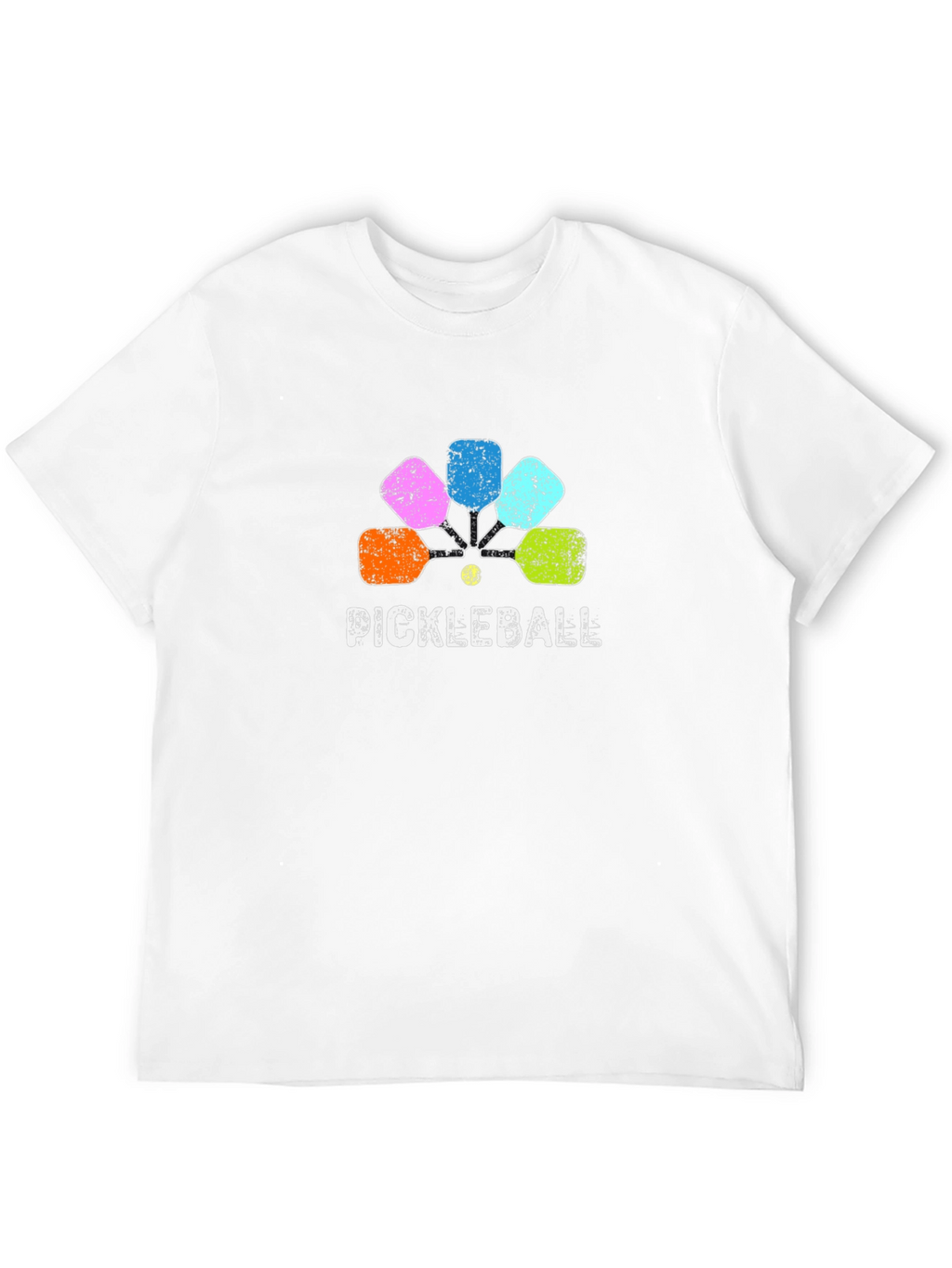 Pickleball Paddle Graphic Tee - Black Cotton Shirt
