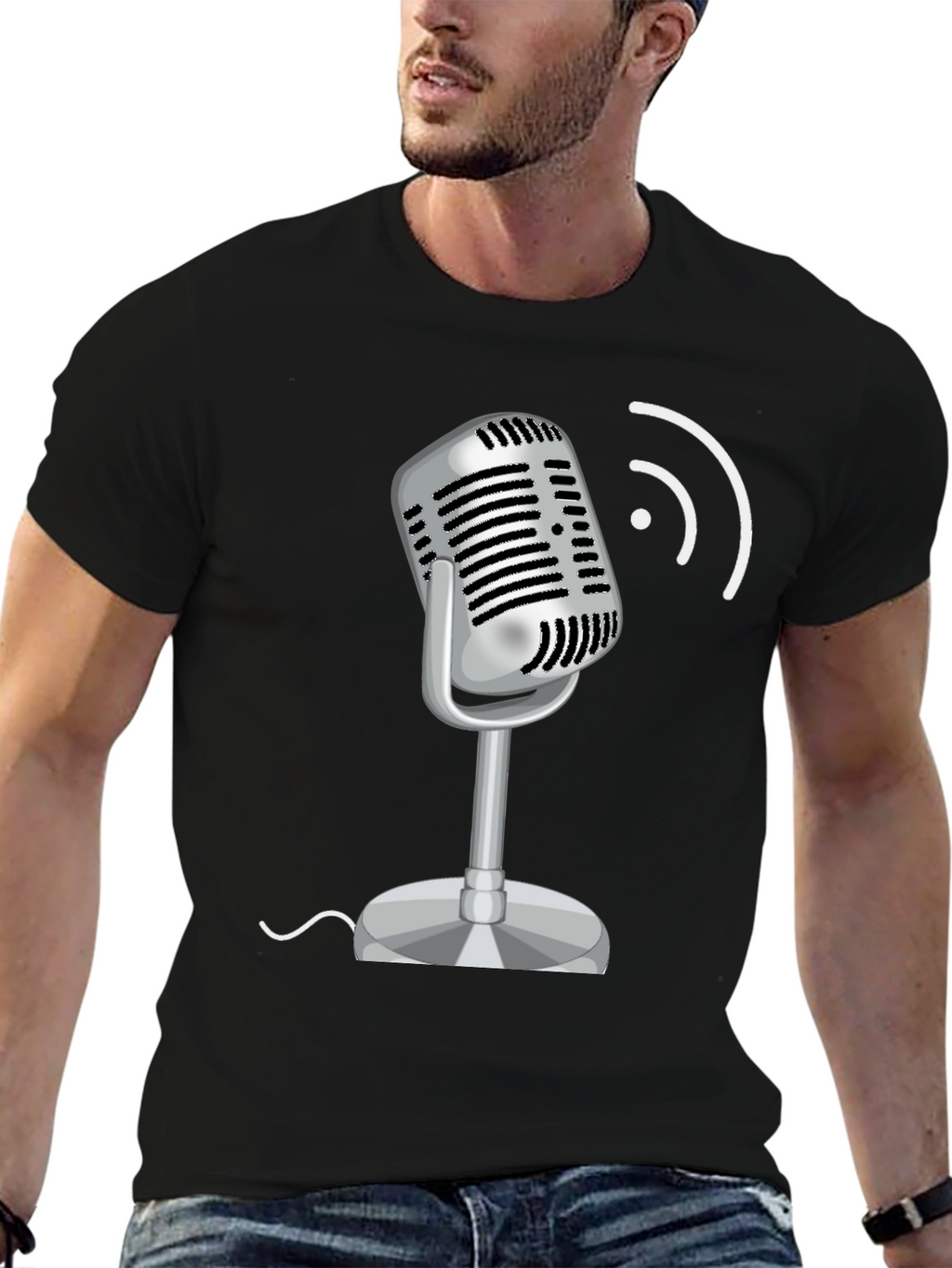 Retro Microphone Graphic T-Shirt