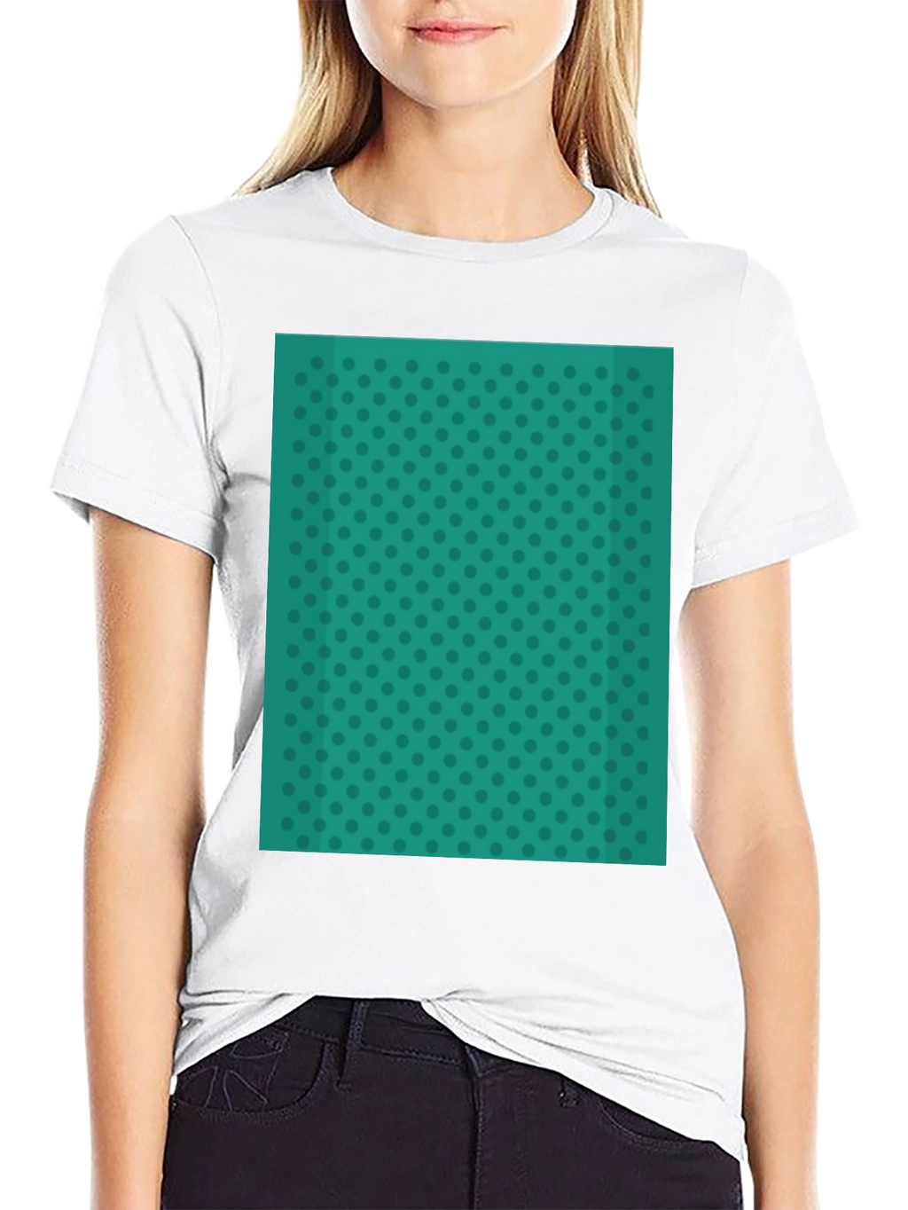 Teal Polka Dot Tee - Stylish Everyday Wear