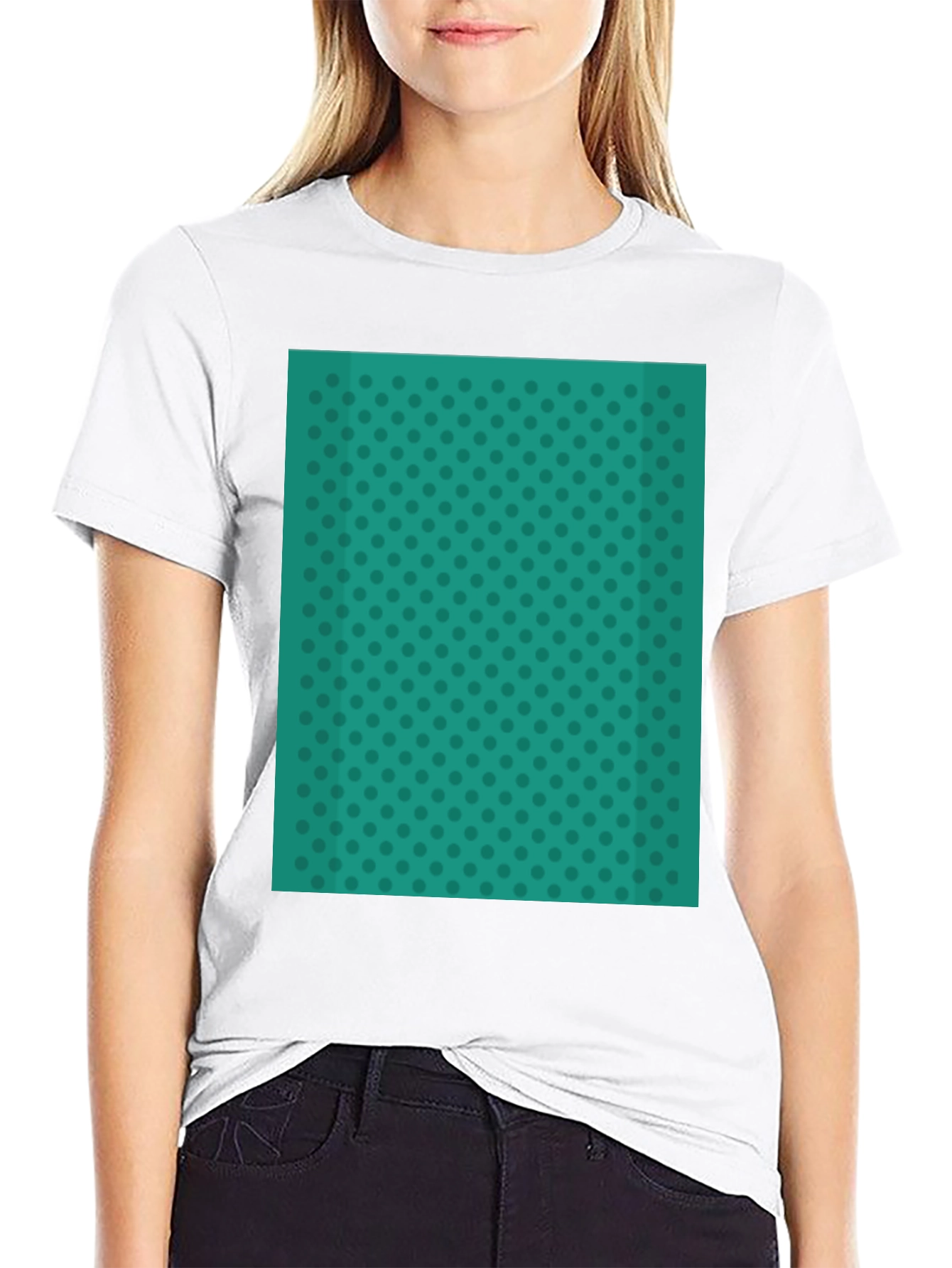 Teal Polka Dot Tee - Stylish Everyday Wear