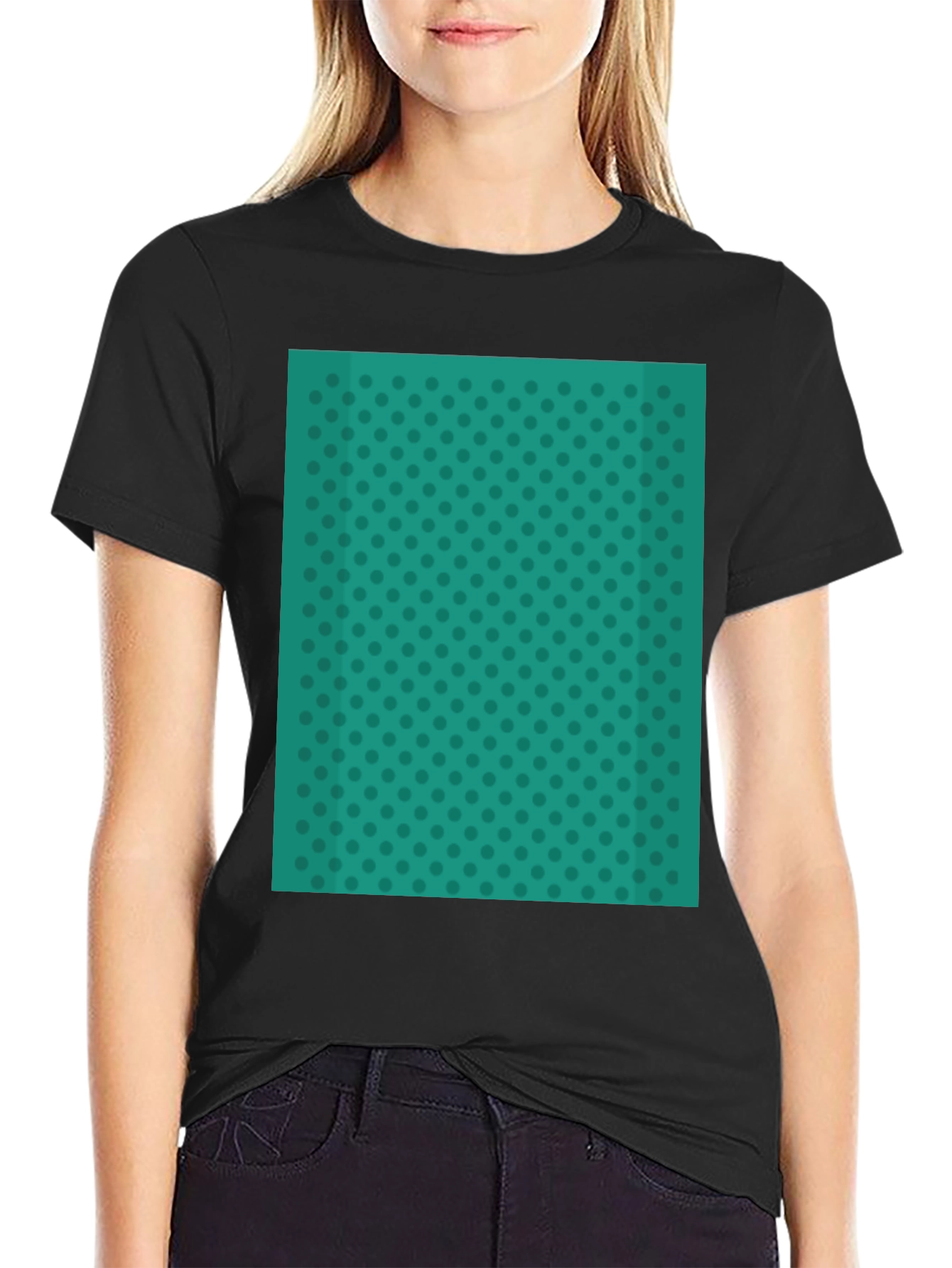 Teal Polka Dot Tee - Stylish Everyday Wear