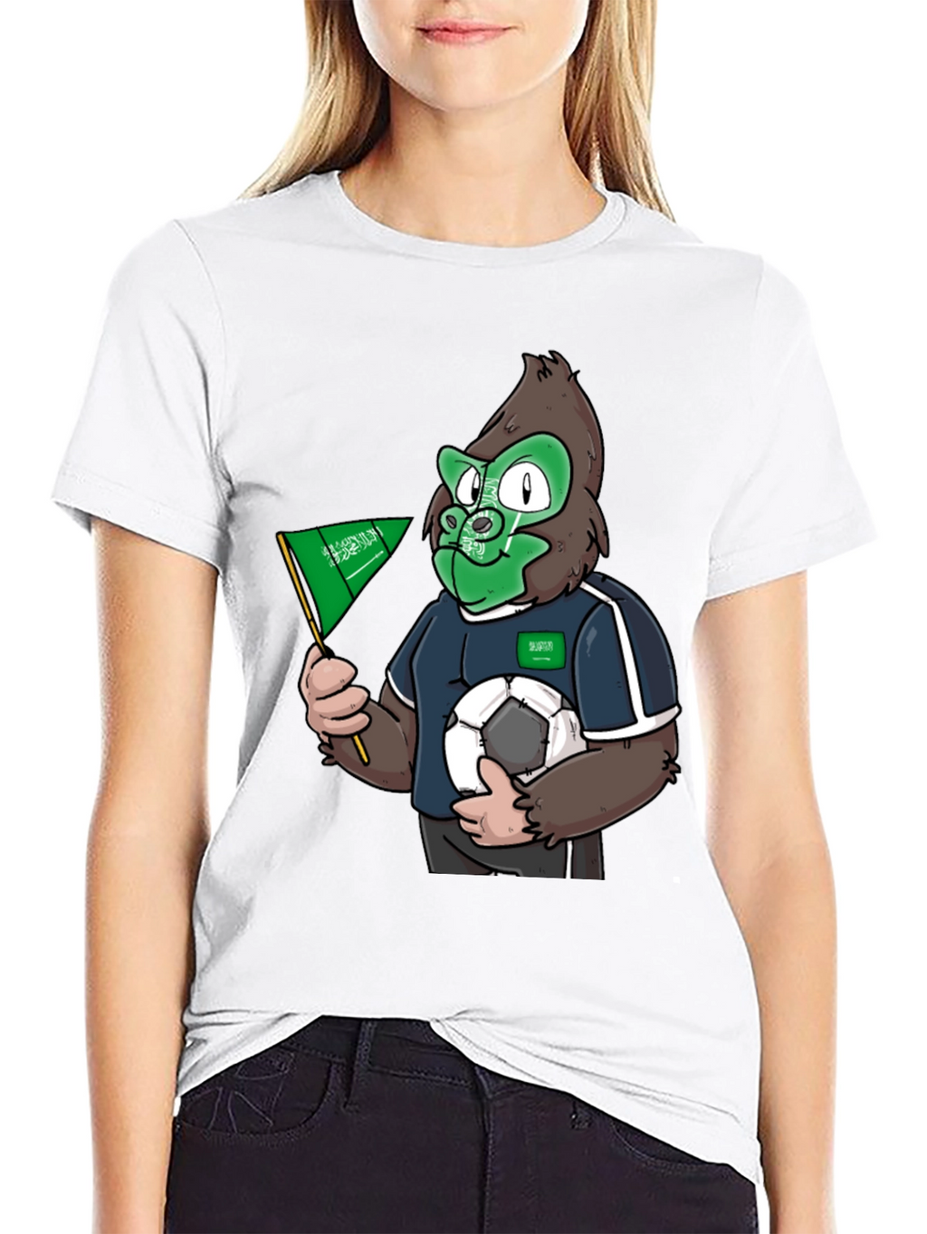 Saudi Arabia Soccer Gorilla Graphic Tee