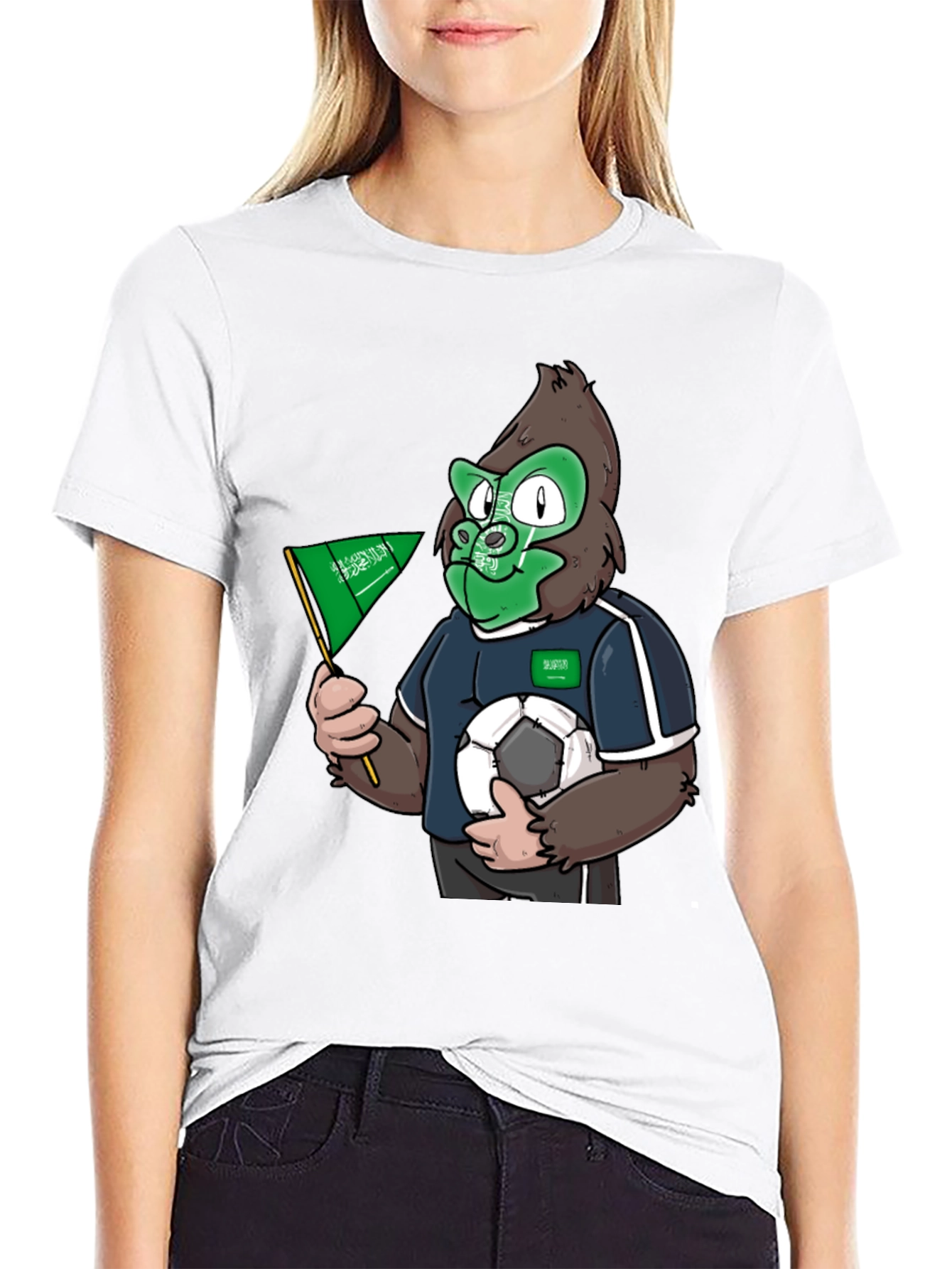 Saudi Arabia Soccer Gorilla Graphic Tee