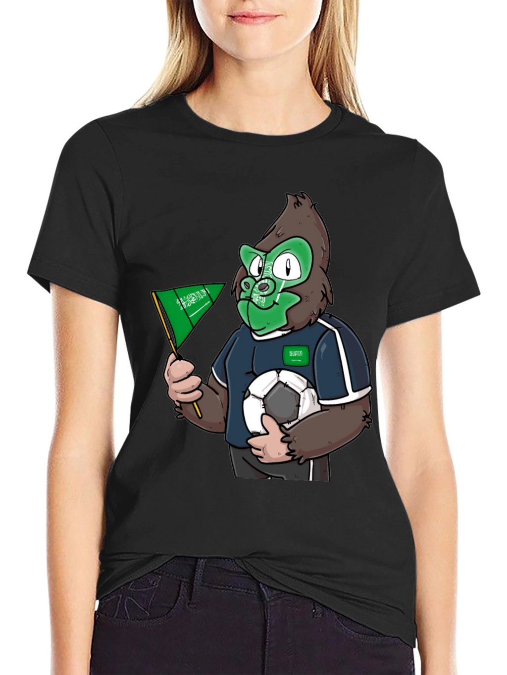 Saudi Arabia Soccer Gorilla Graphic Tee