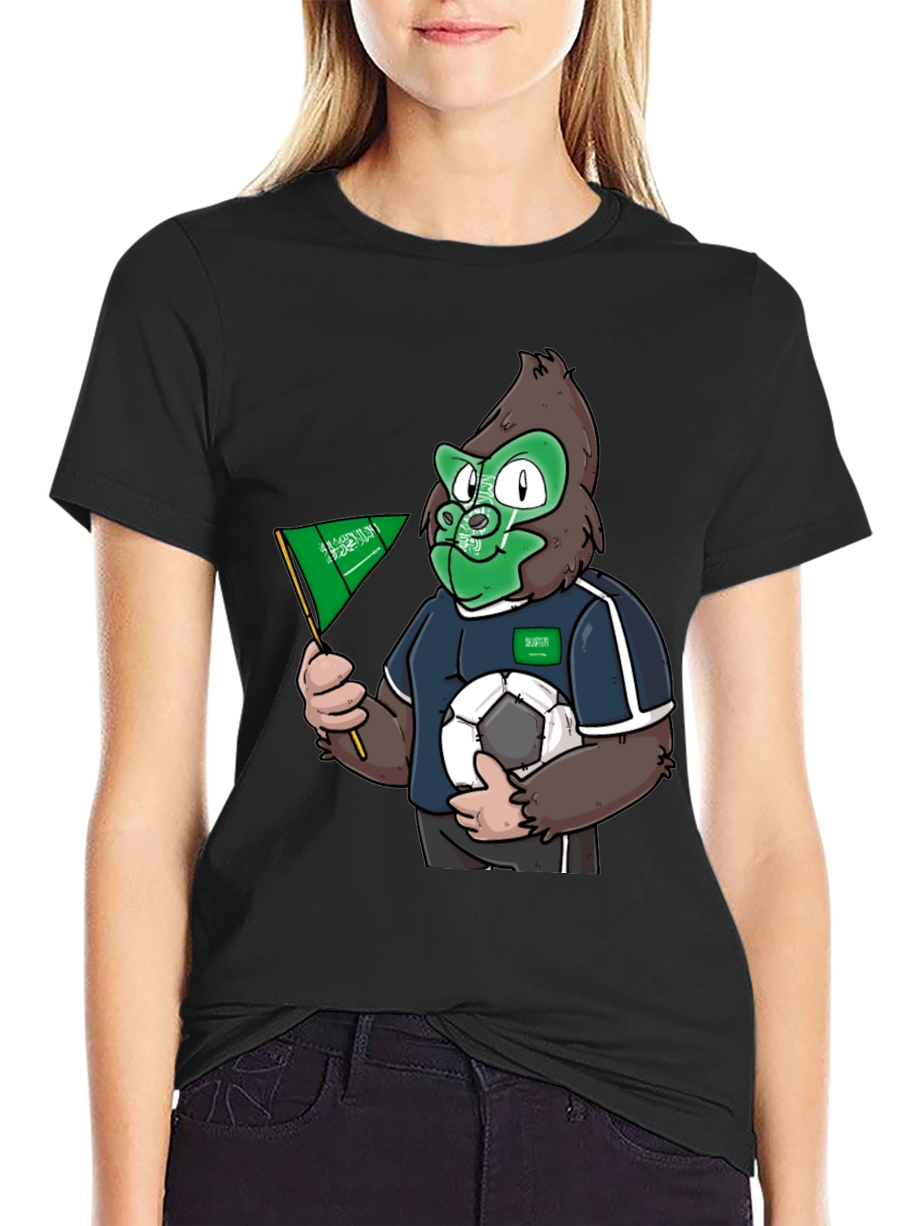 Saudi Arabia Soccer Gorilla Graphic Tee