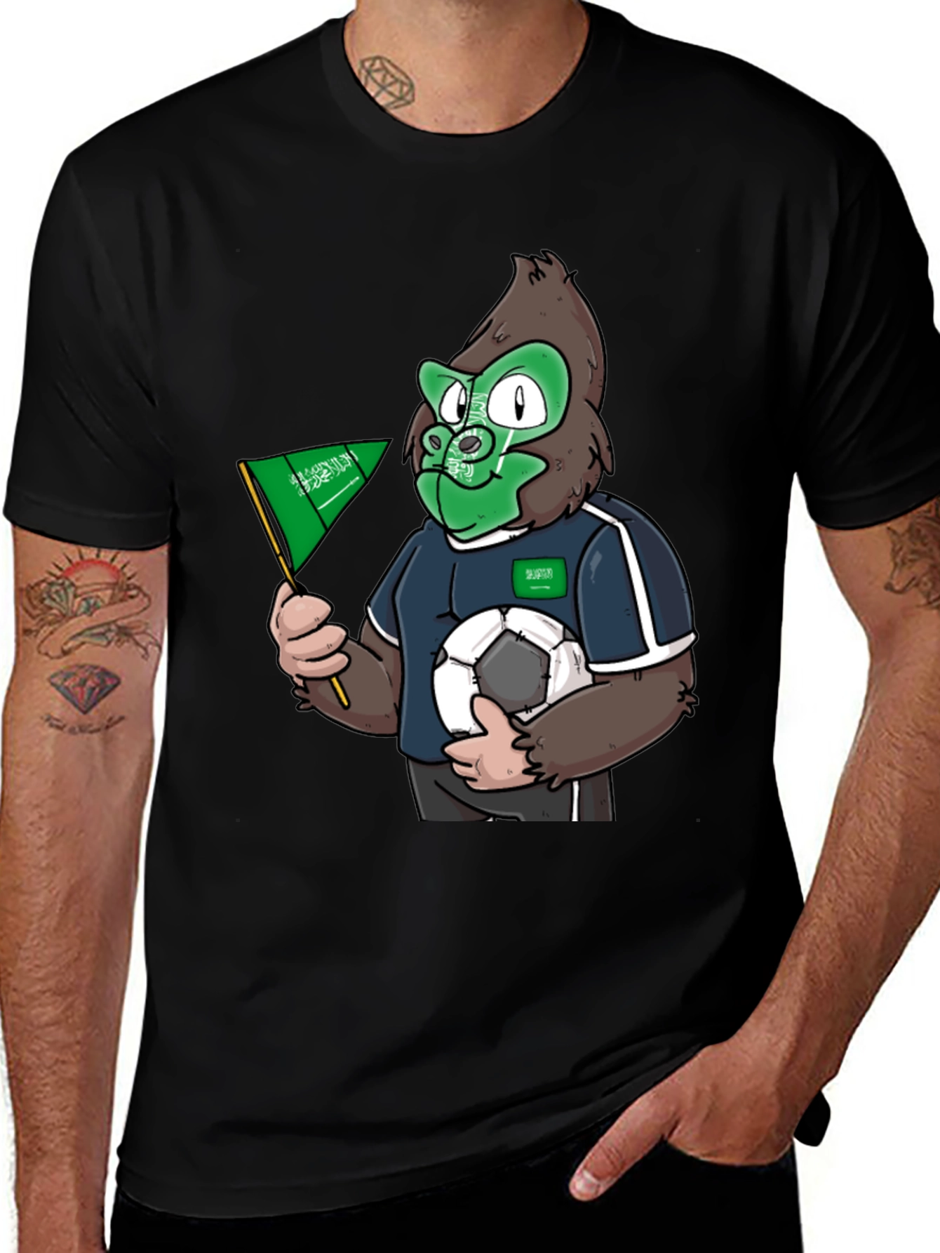 Saudi Arabia Soccer Gorilla Graphic Tee