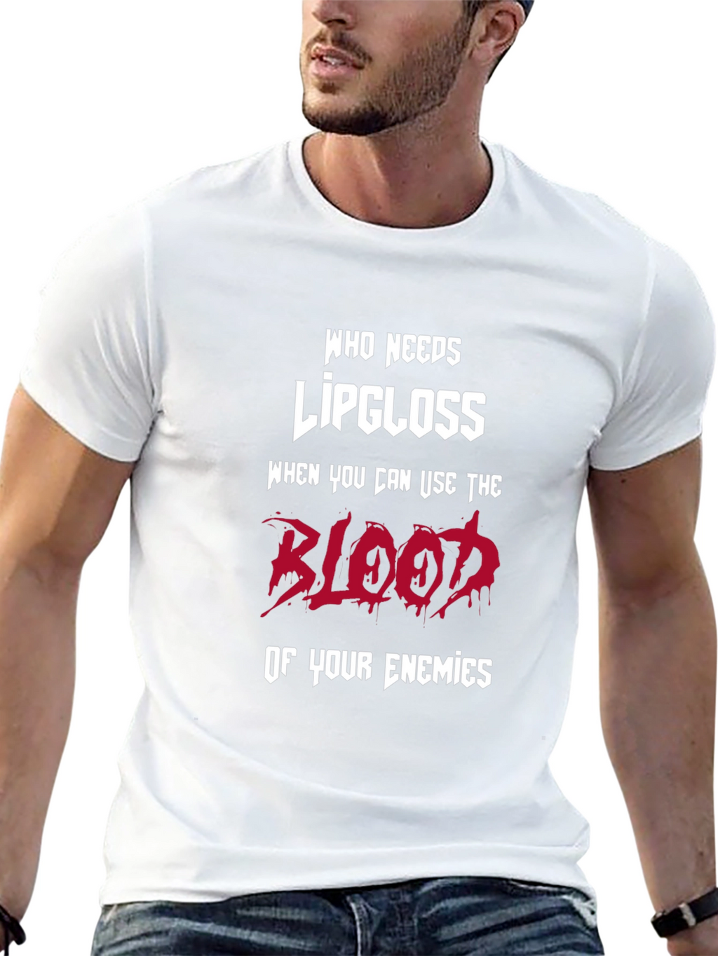 Humorous Graphic T-Shirt: Blood of Enemies