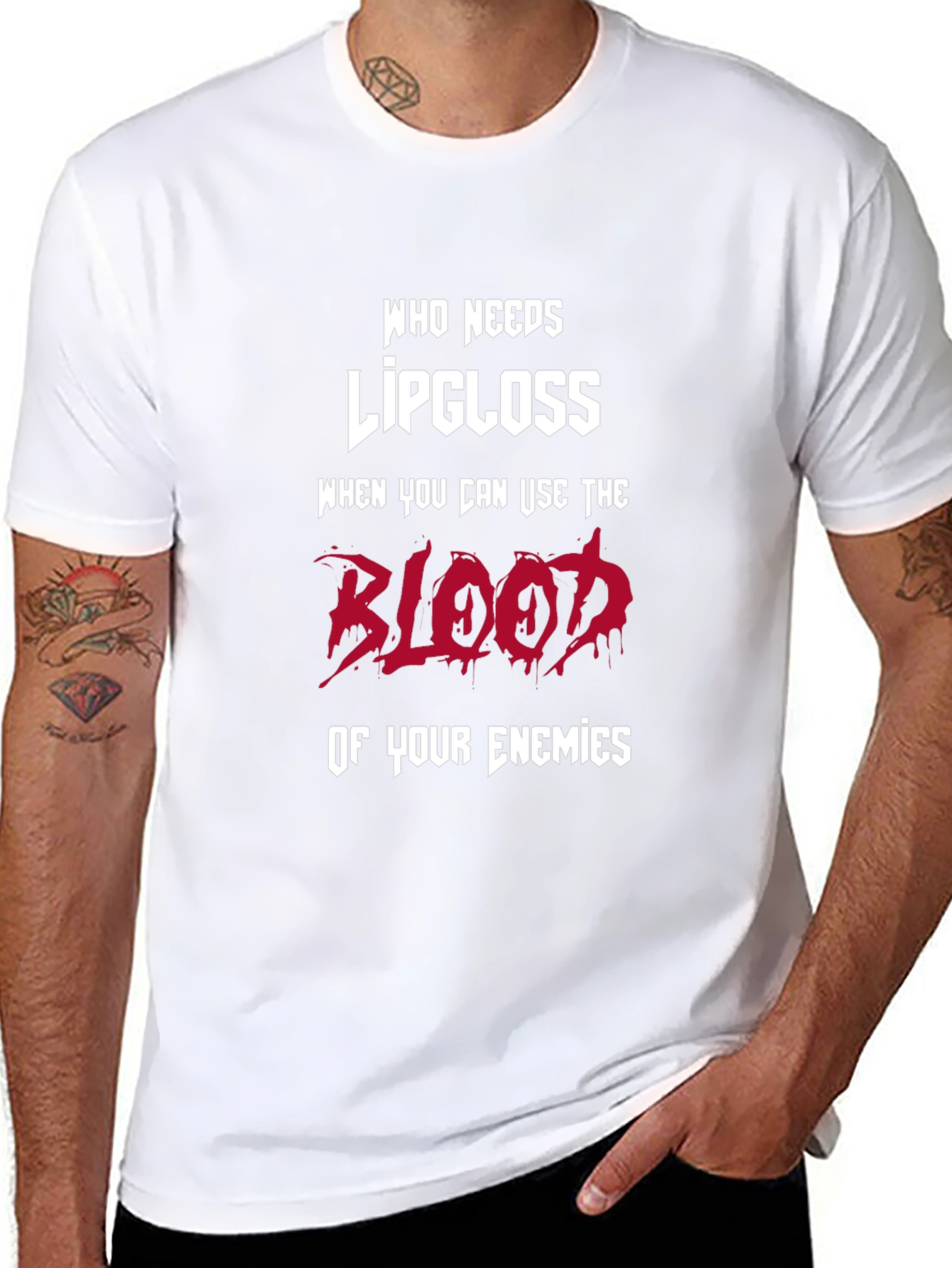 Humorous Graphic T-Shirt: Blood of Enemies