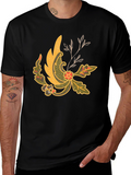 Batik Style Graphic Tee - Black Cotton Blend