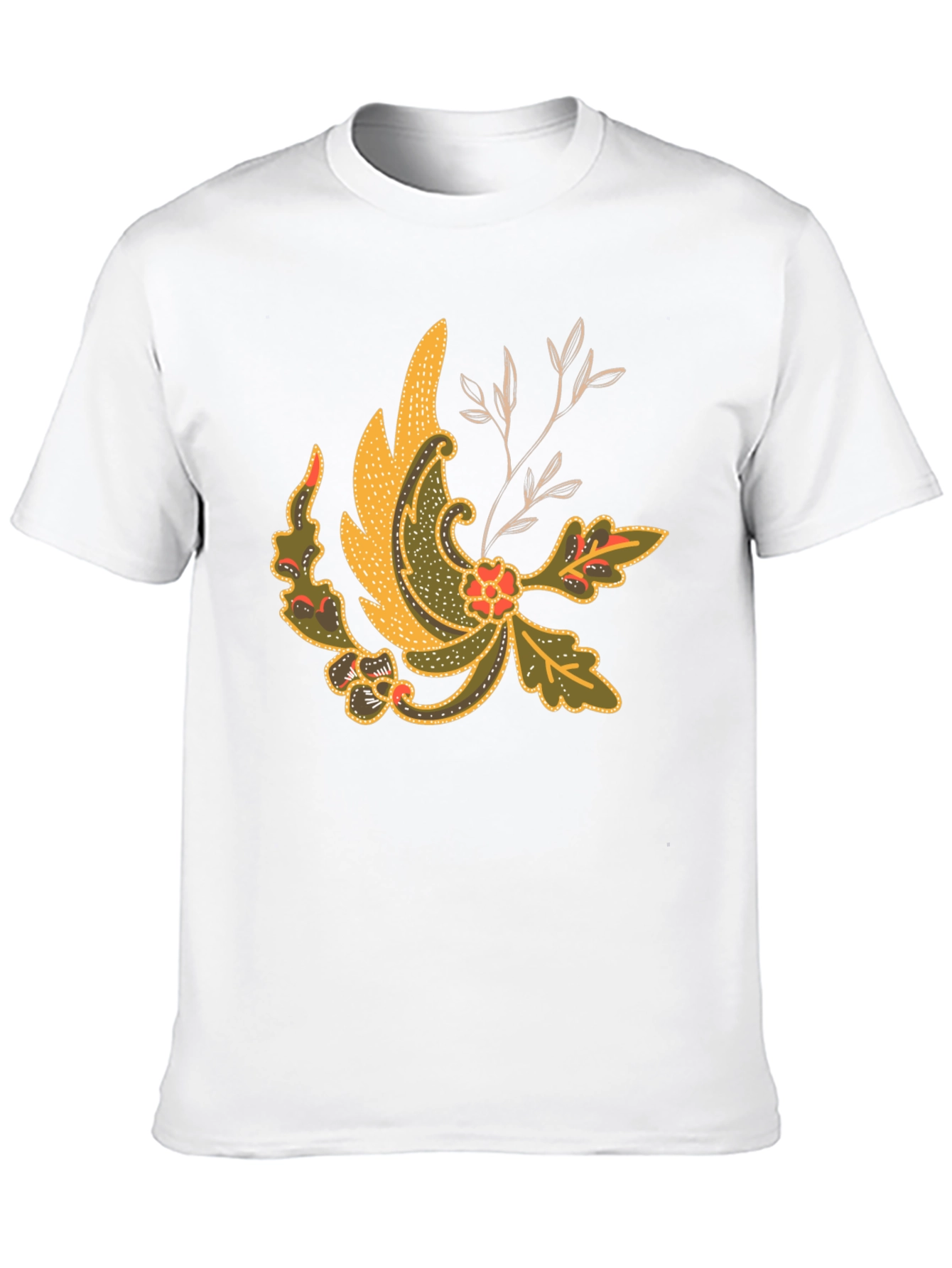 Batik Style Graphic Tee - Black Cotton Blend