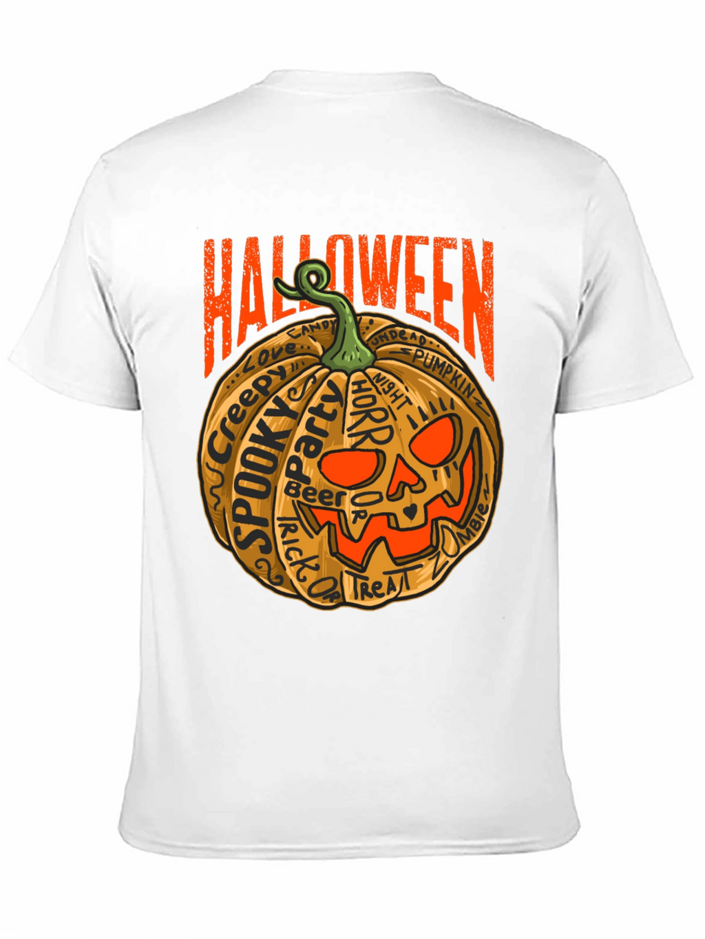 Halloween Pumpkin Word Art Graphic T-Shirt