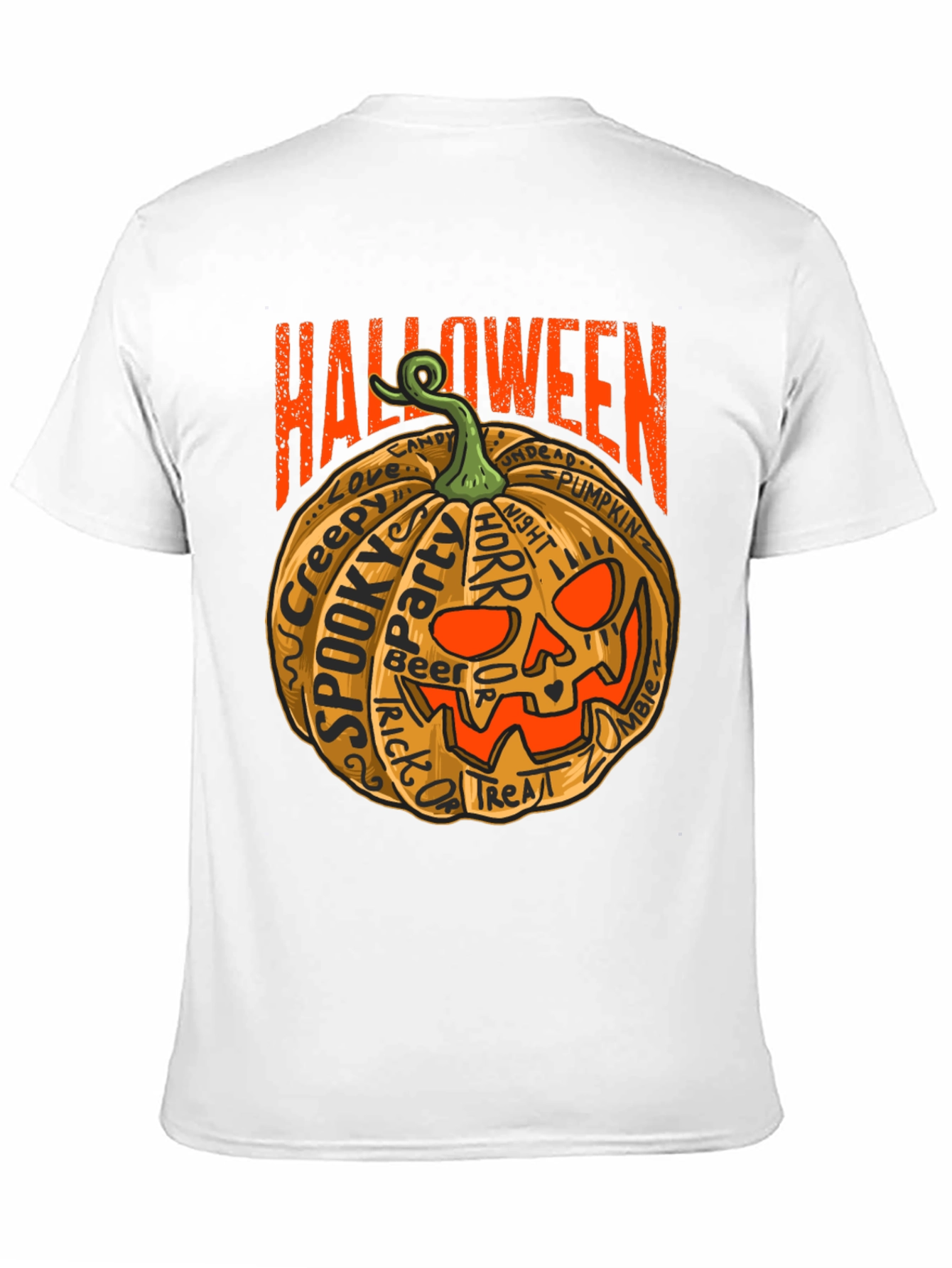 Halloween Pumpkin Word Art Graphic T-Shirt