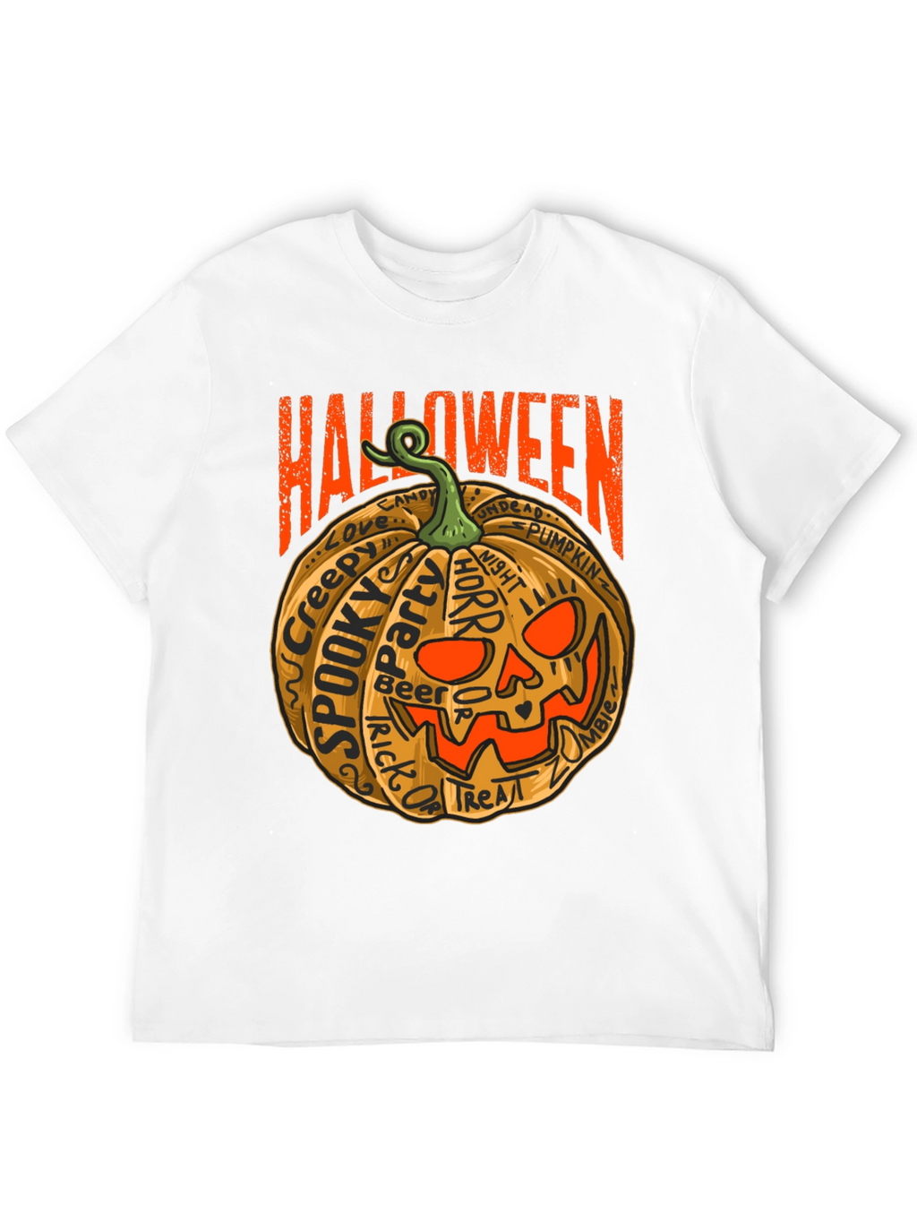 Halloween Pumpkin Word Art Graphic T-Shirt