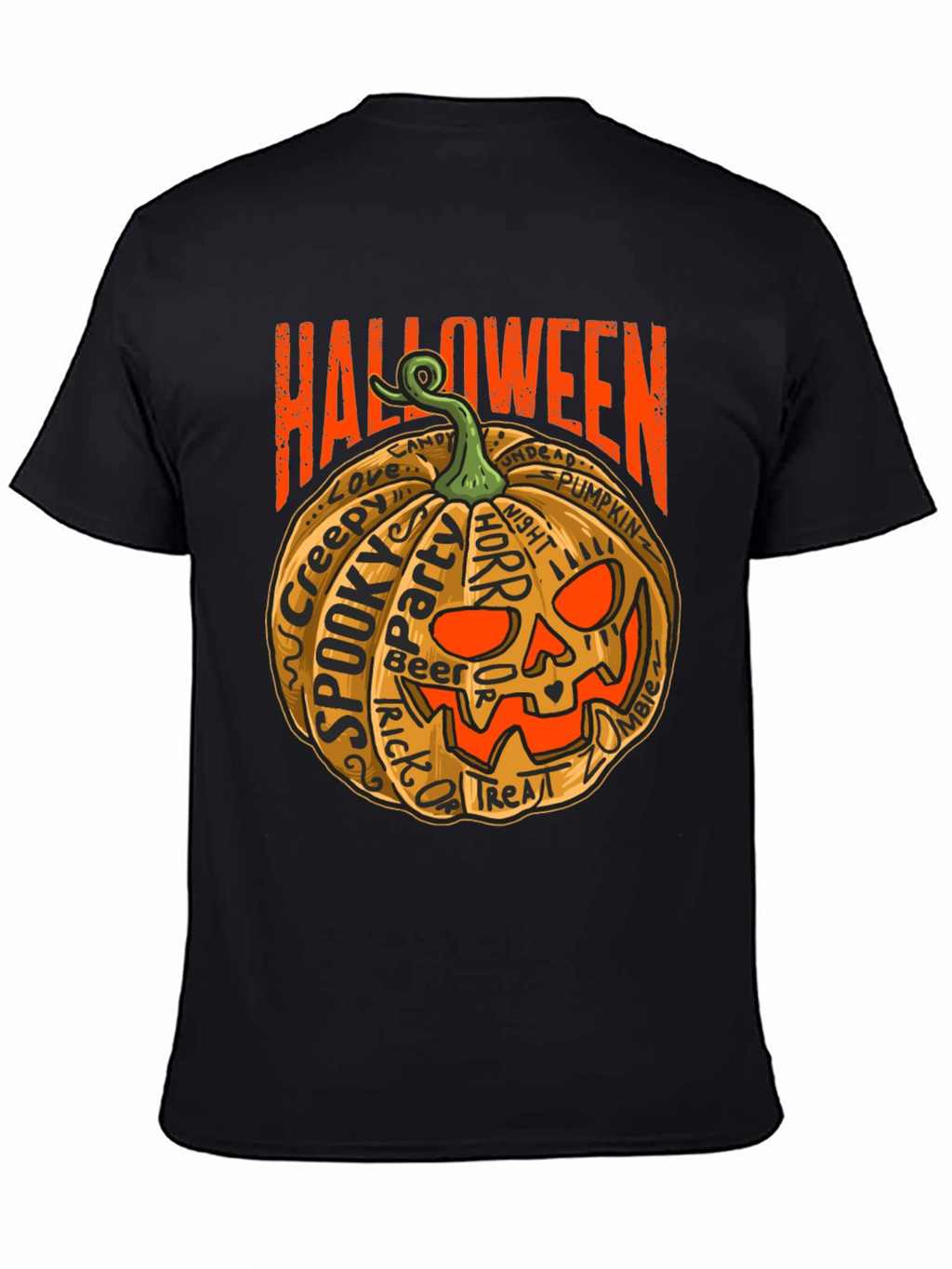 Halloween Pumpkin Word Art Graphic T-Shirt