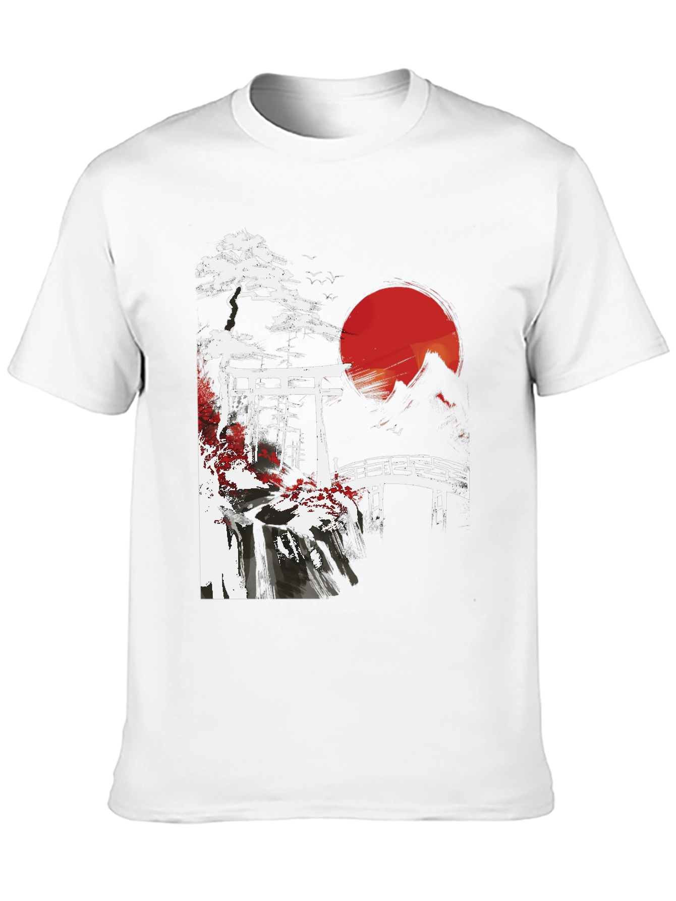 Japanese Landscape Graphic Tee - Black