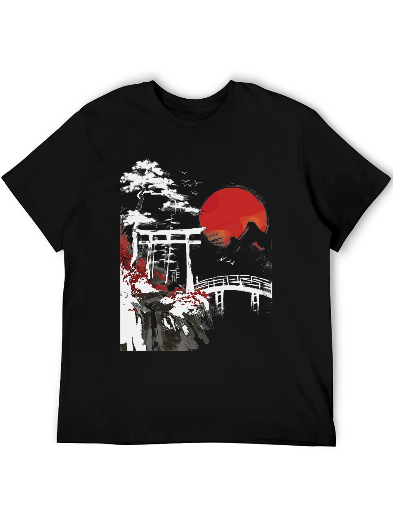 Japanese Landscape Graphic Tee - Black