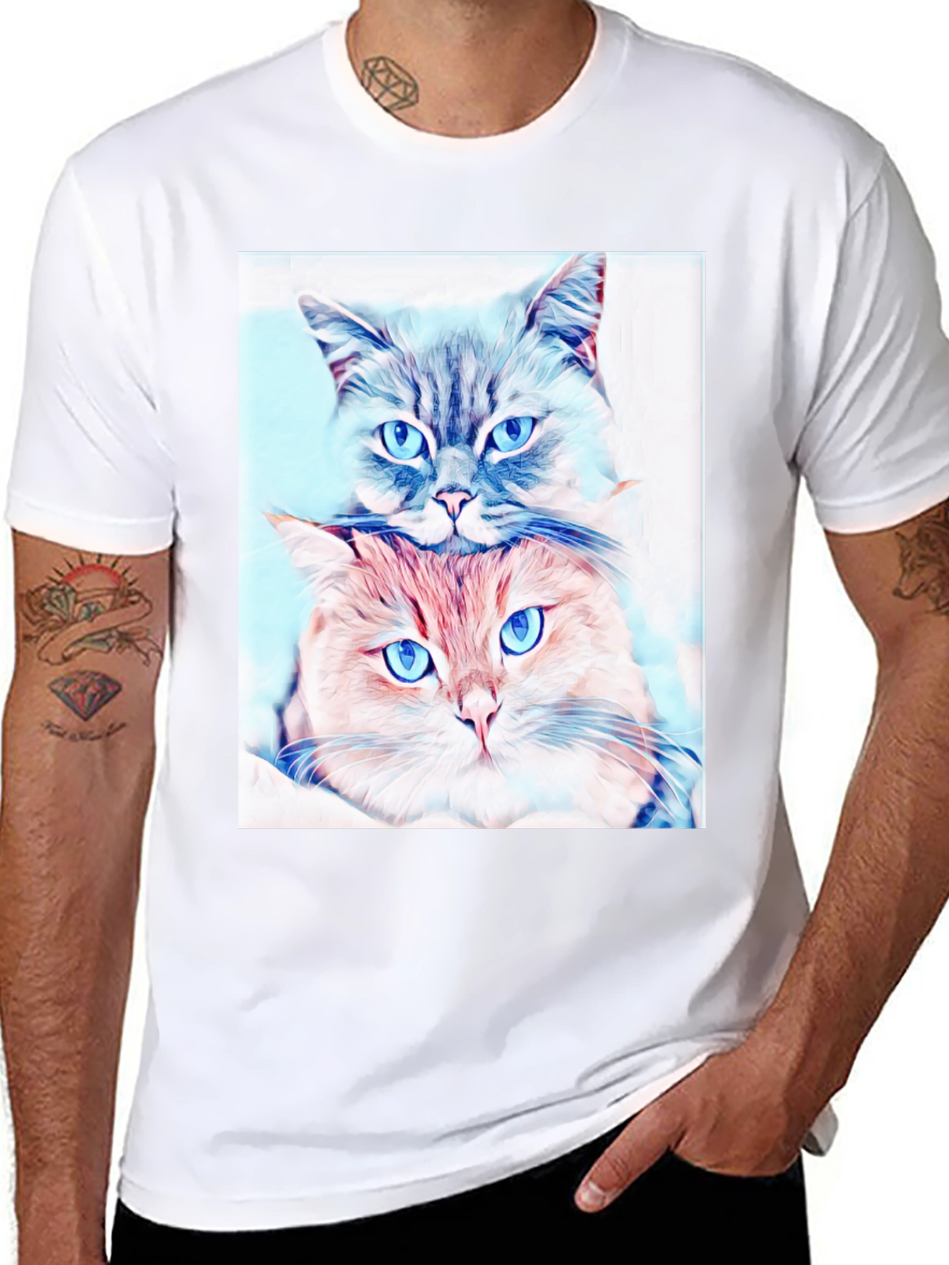Cute Cats Portrait T-Shirt