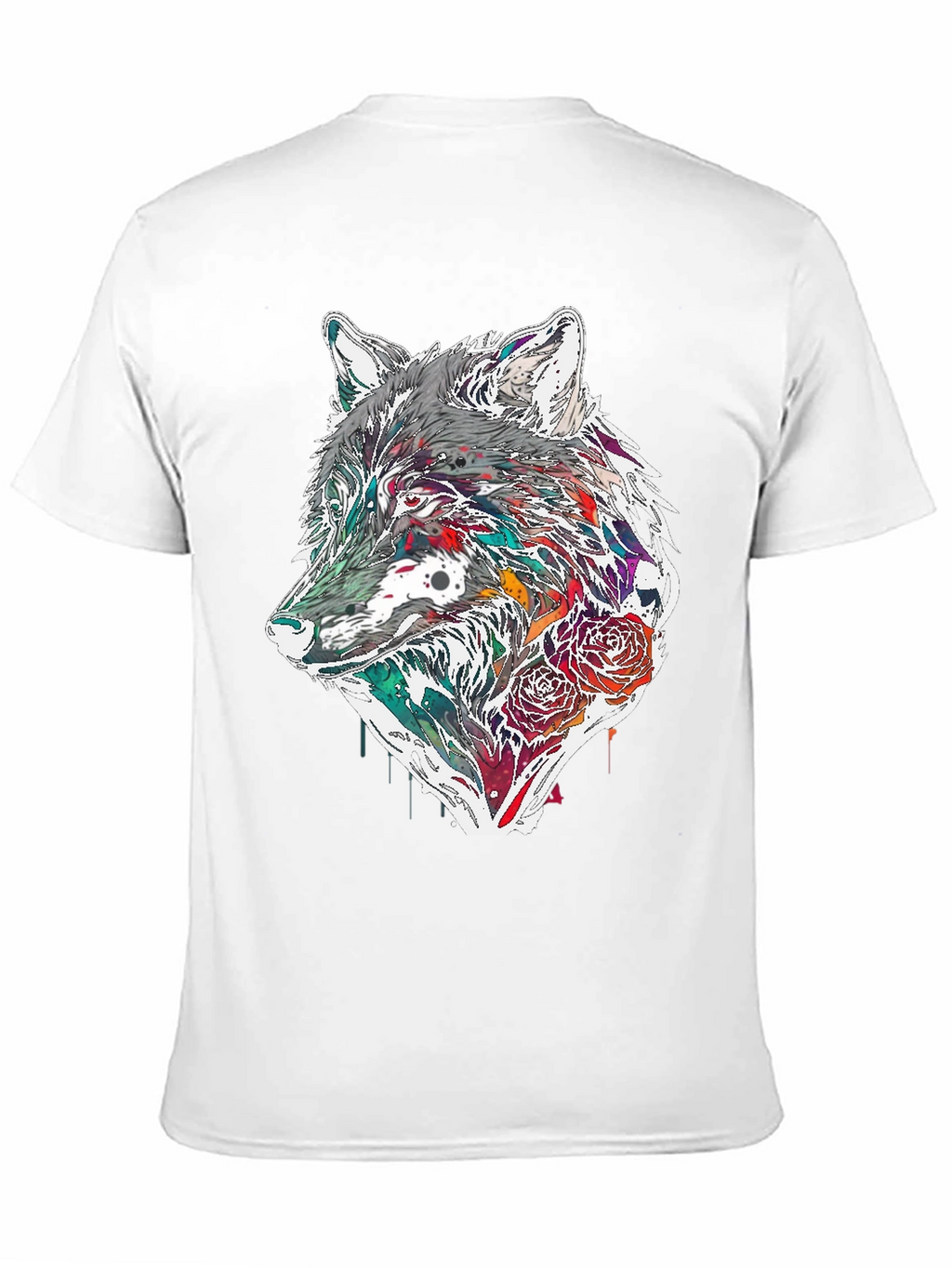 Wolf & Roses Graphic Tee - Modern Print